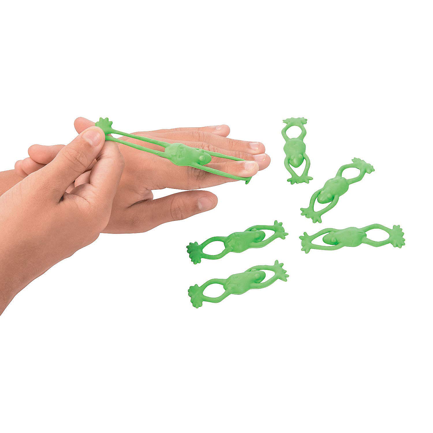 Stretchable Flying Frogs - 12 Pack Sticky Stretch Toys for Kids - Fun Party Favors, VBS Supplies & Classroom Decor - Great for Outdoor Play, Bible School Activities & Sensory Play