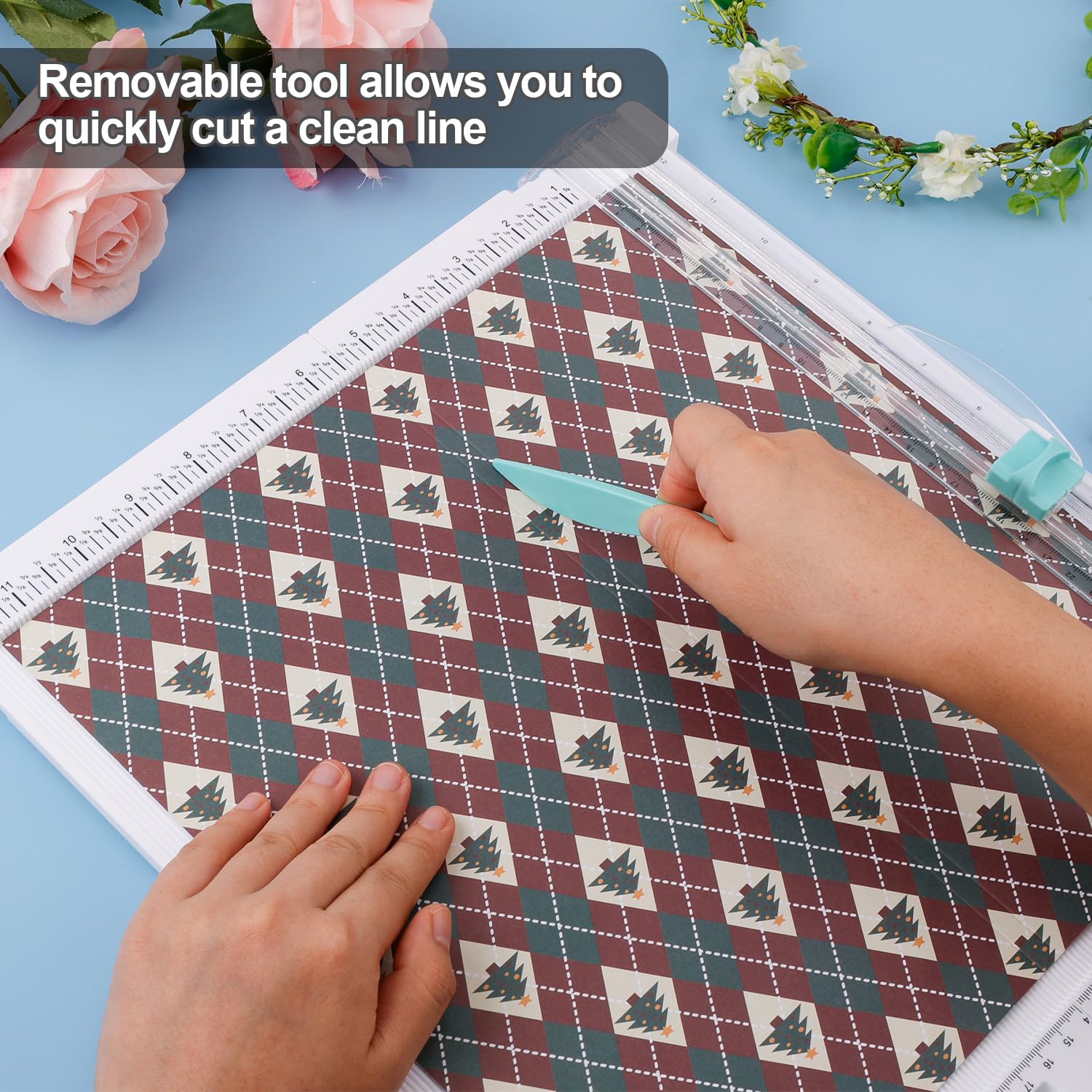 Plastic Scoring Board & Paper Trimmer - Precision Card Making Tool for DIY Crafts, Holiday Wrapping, and Scrapbooking | Perfect for Gift Wrapping, Card Design, and Paper Craft Projects
