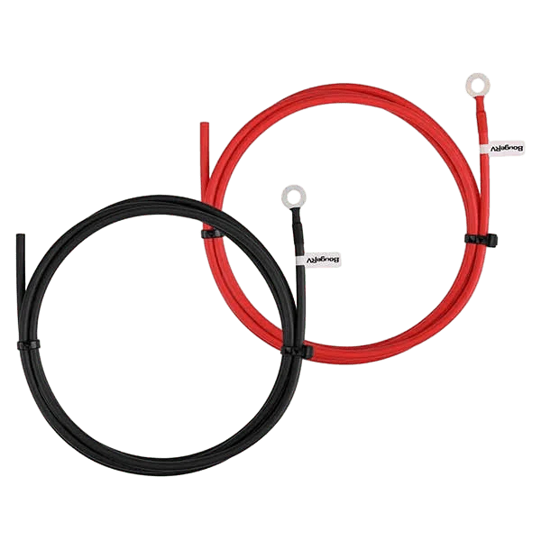 BougeRV 8ft 10AWG Solar Panel Extension Cable - Heavy Duty PV Wire for Solar Controller to Battery Connection - Ideal for Off-Grid Solar Systems, RV, and Marine Applications