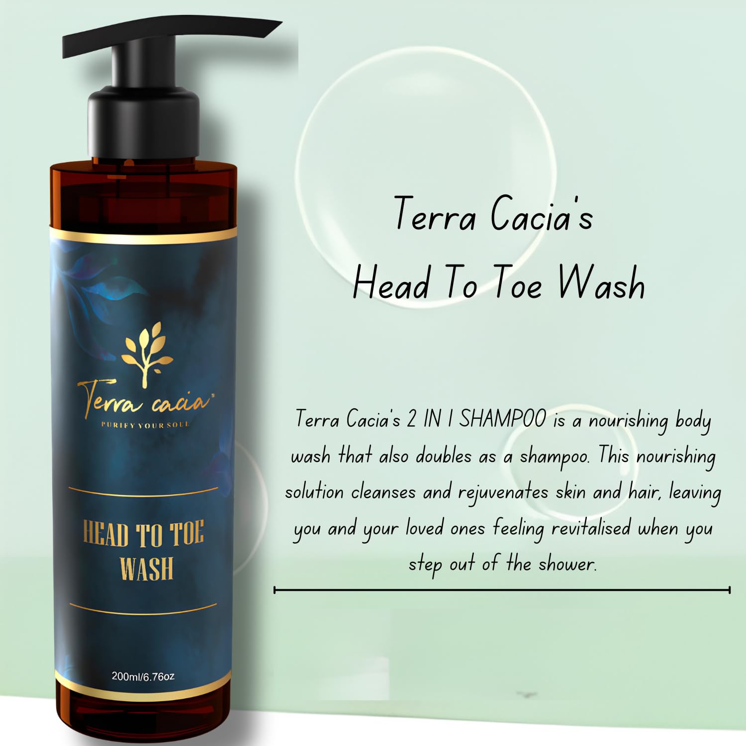 Terra Cacia Combo: Tea Tree Body Wash, Face Wash & Hair Oil for Men & Women | Natural Skincare & Hair Care