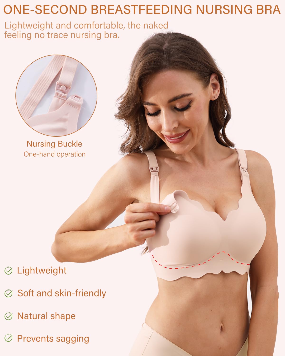 Comfortable UHdod Nursing Bras for Breastfeeding & Maternity - Wireless Support for Pregnancy & Postpartum - Soft Cotton Nursing Bras for Women - Perfect for Daily Wear, Workouts and Nighttime Nursing