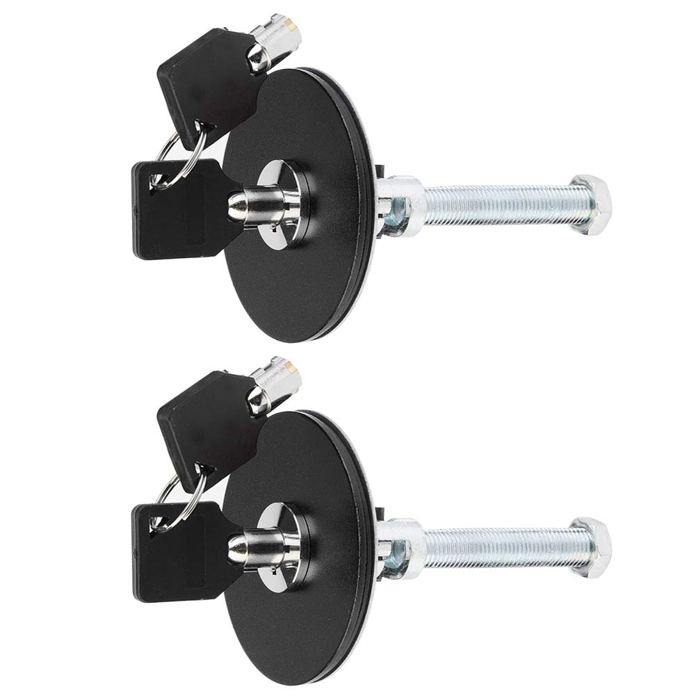 2 Pcs Universal Aluminum Alloy Car Hood Lock Kit with Key - Engine Cover Safety Pin (Black) | Secure Your Vehicle for Parking, Storage & Off-Road Adventures