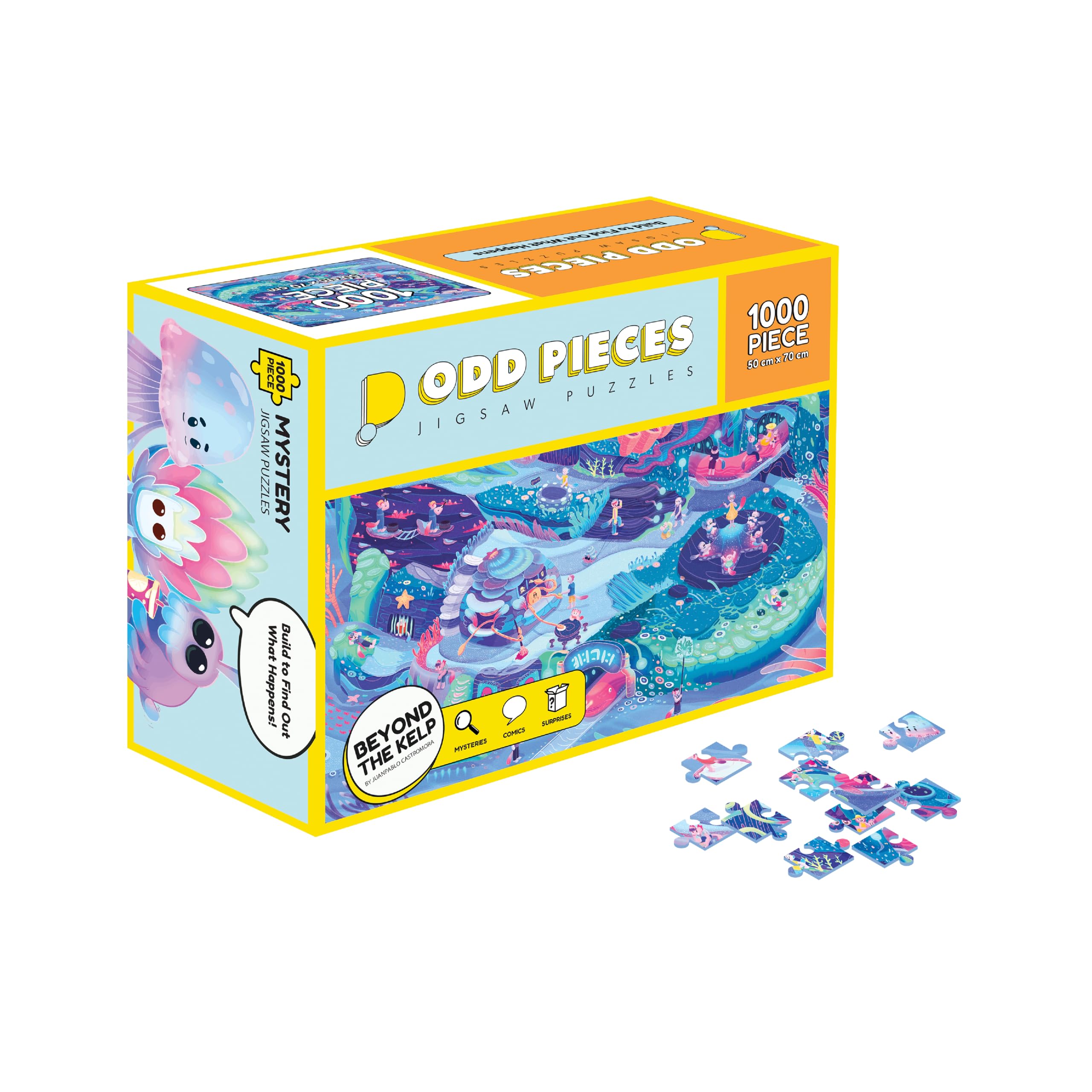 1000-Piece Mystery Jigsaw Puzzle for Adults & Kids - Storytelling Comics with Secret Ending - 19.7'' x 27.6'' Frameable Magic Puzzle Art (Beyond The Kelp) - Perfect for Family Game Nights, Brain Teasers & Home Decor