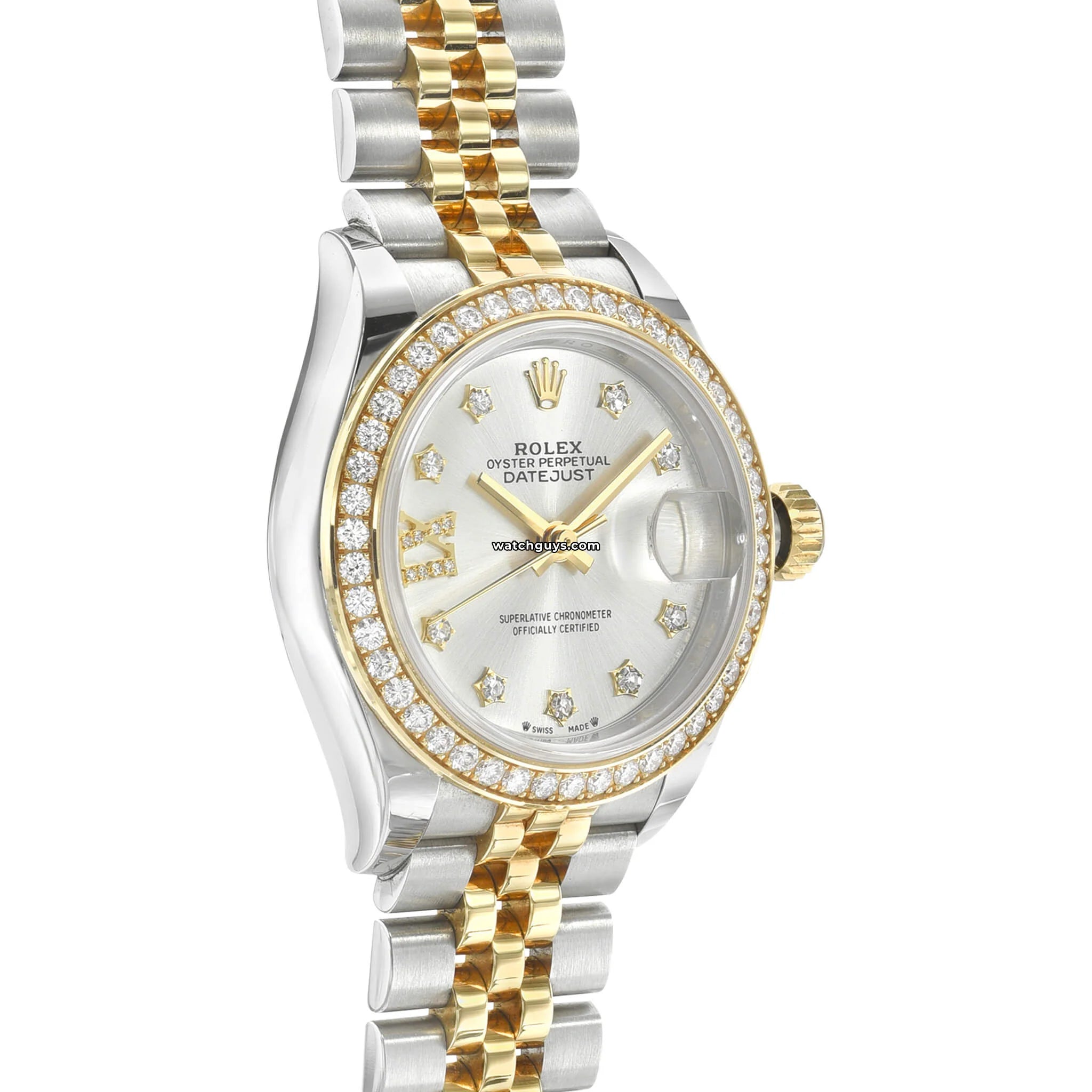Rolex Datejust 279383RBR Silver Diamond Jubilee Watch - Luxury Diamond Bezel & Jubilee Bracelet - Perfect for Gifts, Weddings & Special Occasions