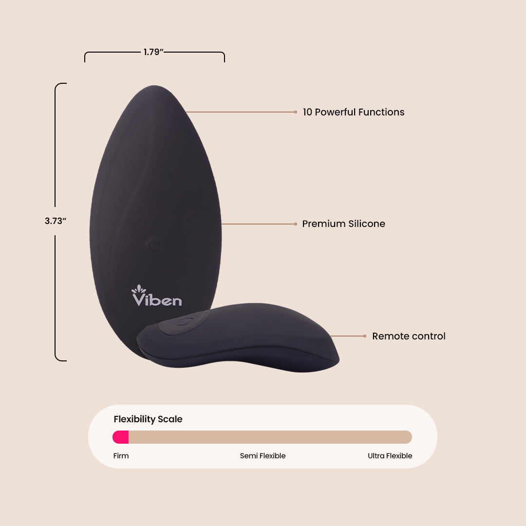 Viben Racy Remote Controlled Panty Vibrator - Waterproof & Rechargeable Adult Toy for Couples Play, Long Distance Romance & Discreet Pleasure