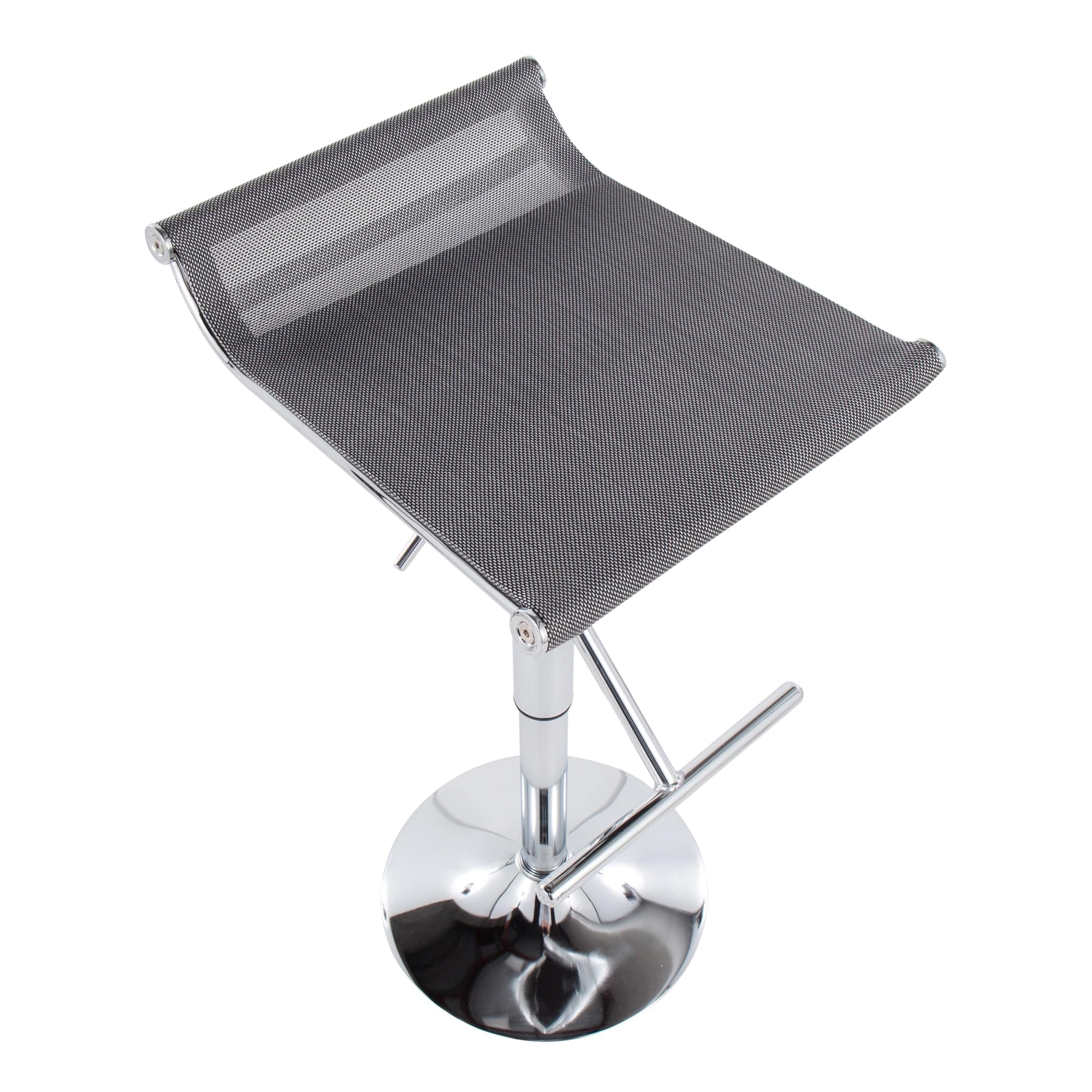 LumiSource Mirage Ale Adjustable Swivel Bar Stool - Chrome Metal Bar Chair with Height Adjustment for Kitchen Island, Home Bar & Counter Dining
