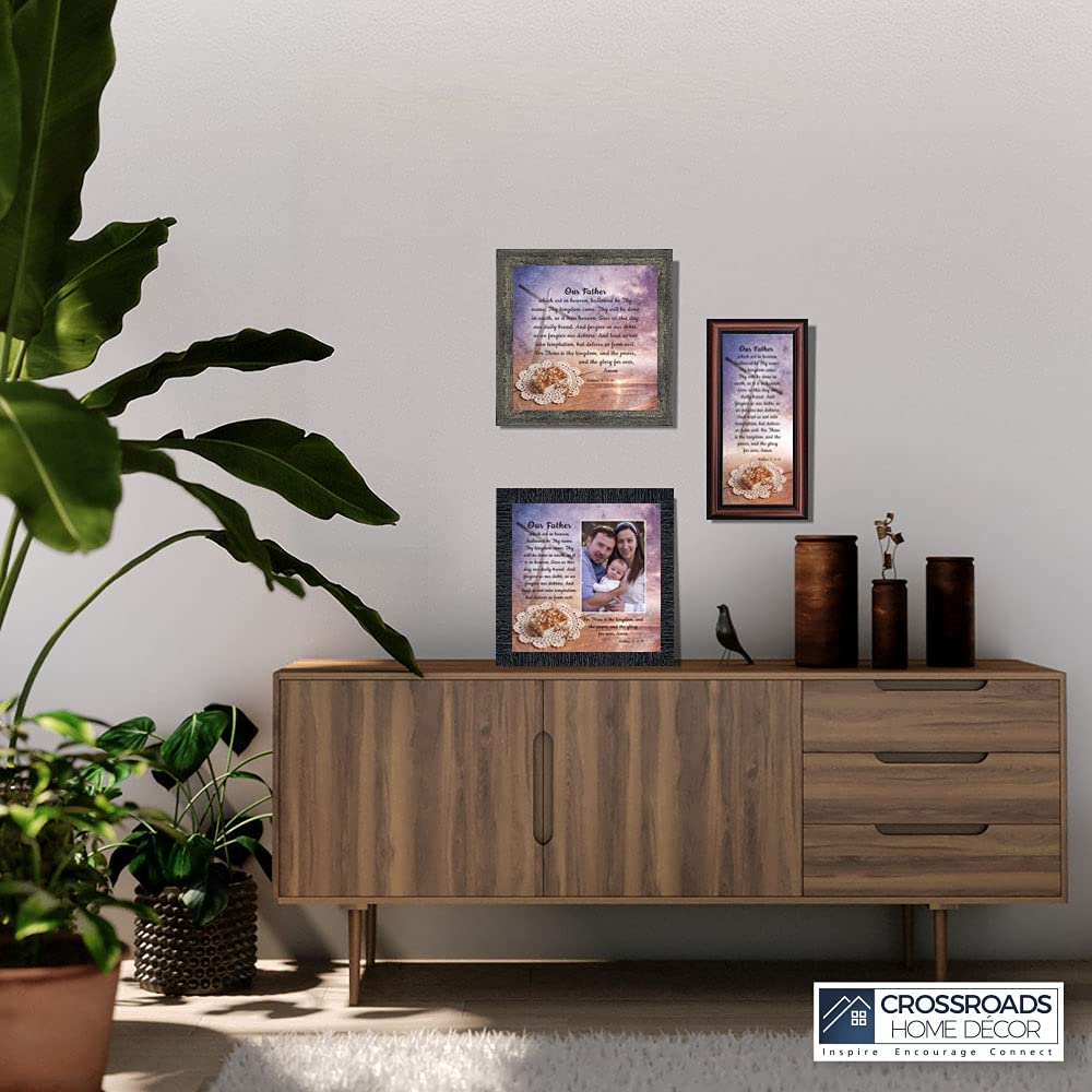 Crossroads Home Décor Lord's Prayer Wall Art - Inspirational Bible Verse Decor for Living Room, Bedroom & Church - 7370CH