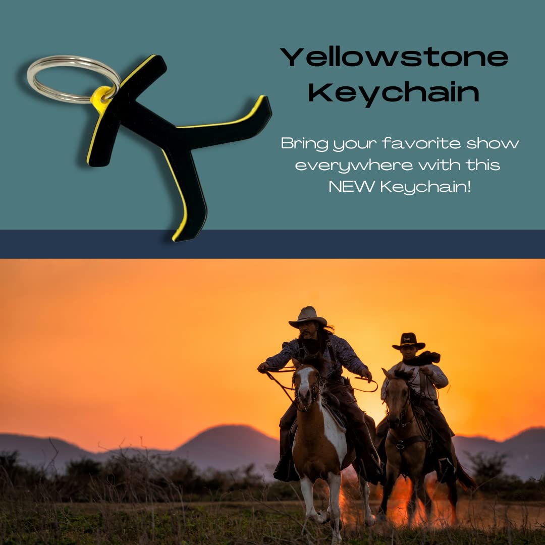 Yellowstone TV Show Keychain - Decorative Black 'Y' Brand Keyring with Yellow Accents - Perfect Gift for Yellowstone Fans - Made in USA - Great for Keys, Backpacks & Fan Collections