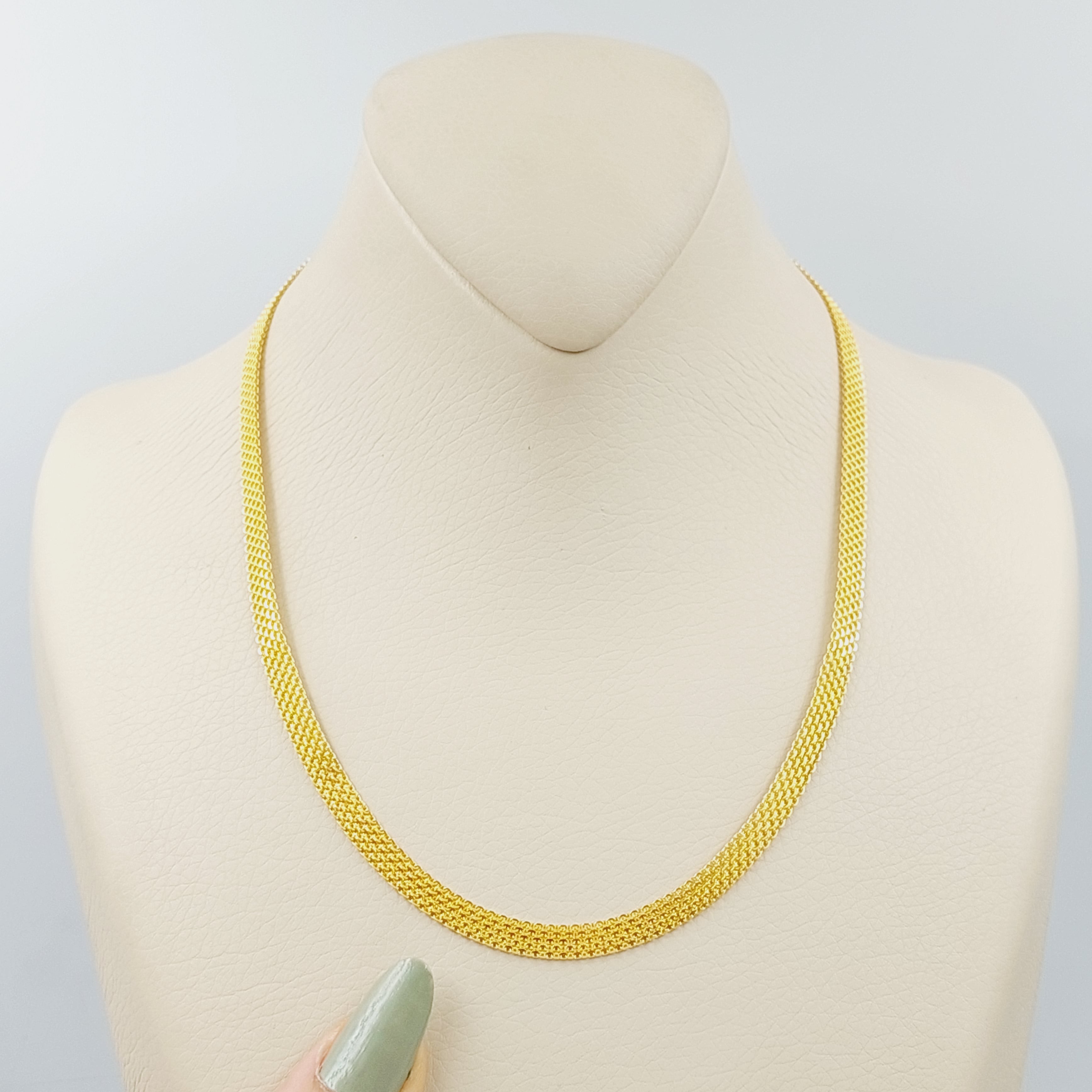 5mm Flat Chain Necklace 45cm - Dainty Minimalist Jewelry for Women, Perfect for Layering & Everyday Wear