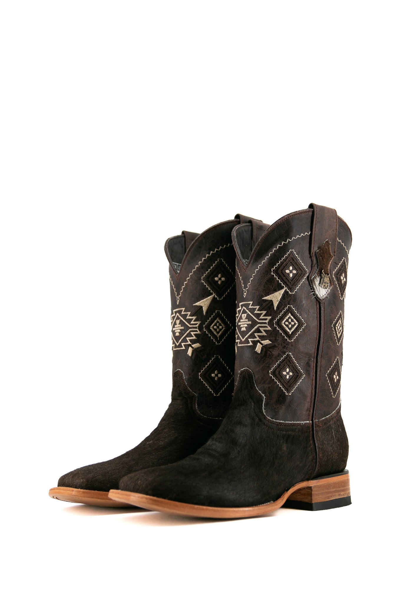 Authentic Men's Cowhide Square Toe Cowboy Boots - Size 10 Western Style JM17 | Durable Leather Work Boots for Rodeo, Country Dancing & Outdoor Adventures