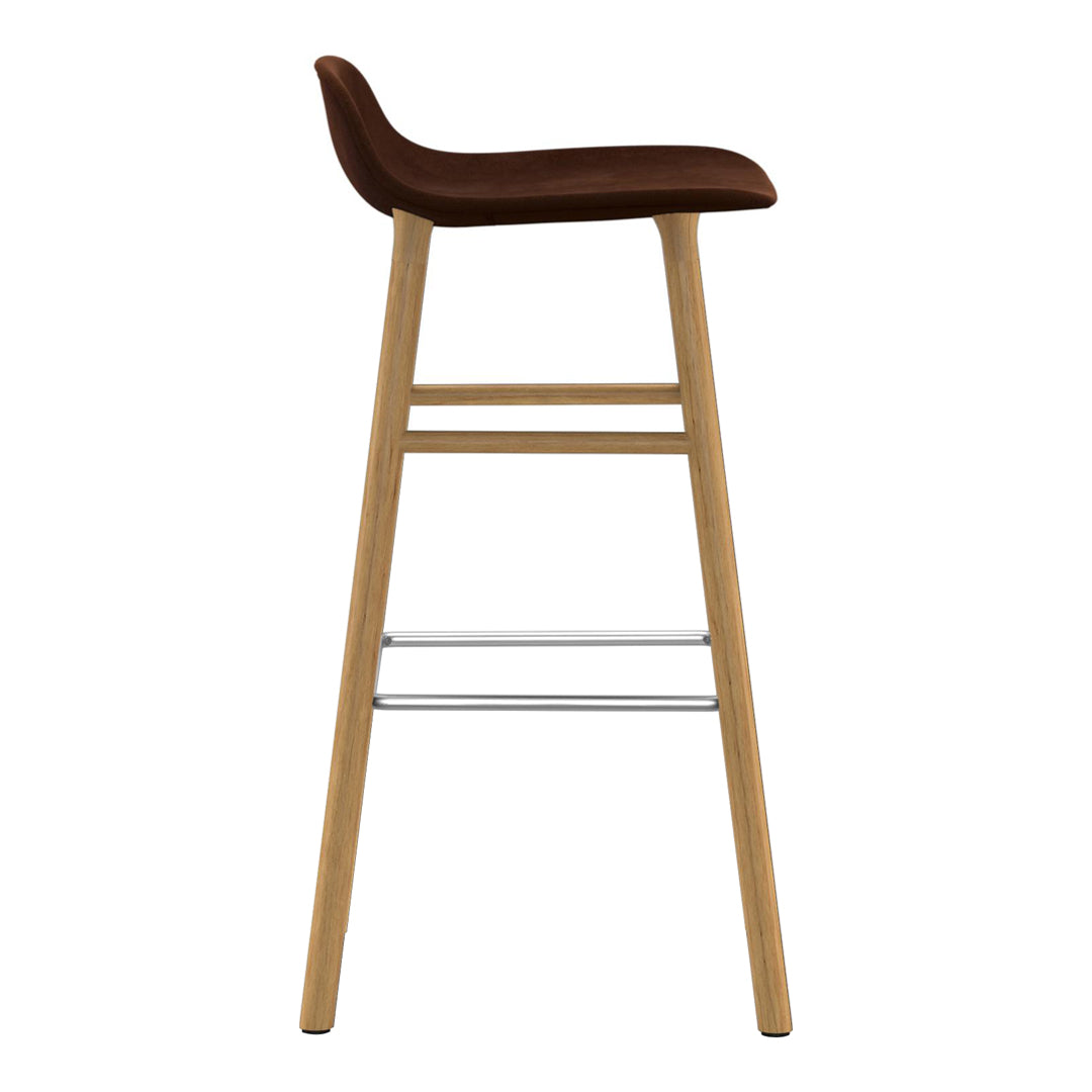 Modern Wooden Bar Stool with Upholstered Seat - Adjustable Height Counter Stool for Kitchen Island, Breakfast Nook & Home Bar - Comfortable Dining & Pub Style Seating Furniture