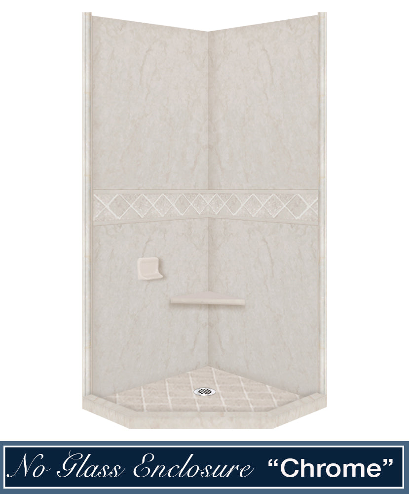 Premium Rafe Marble Diamond Neo Frameless Shower Enclosure Kit - Waterproof & Durable Bathroom Upgrade for Modern Homes