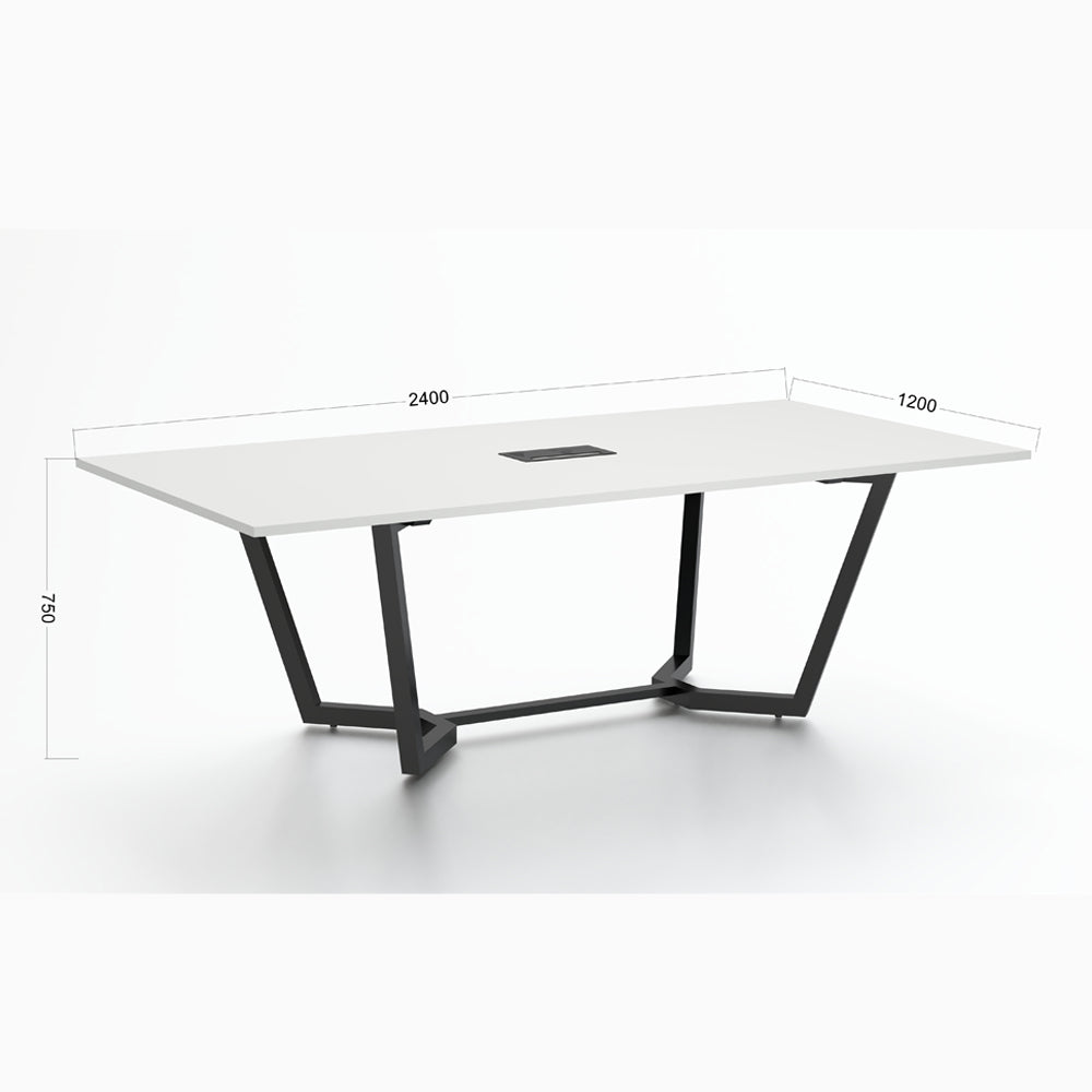 Premium ASPEN Boardroom Conference Table 240cm (8ft) - Modern White Finish for Office Meetings & Corporate Events - Perfect for Executive Offices, Meeting Rooms & Professional Workspaces