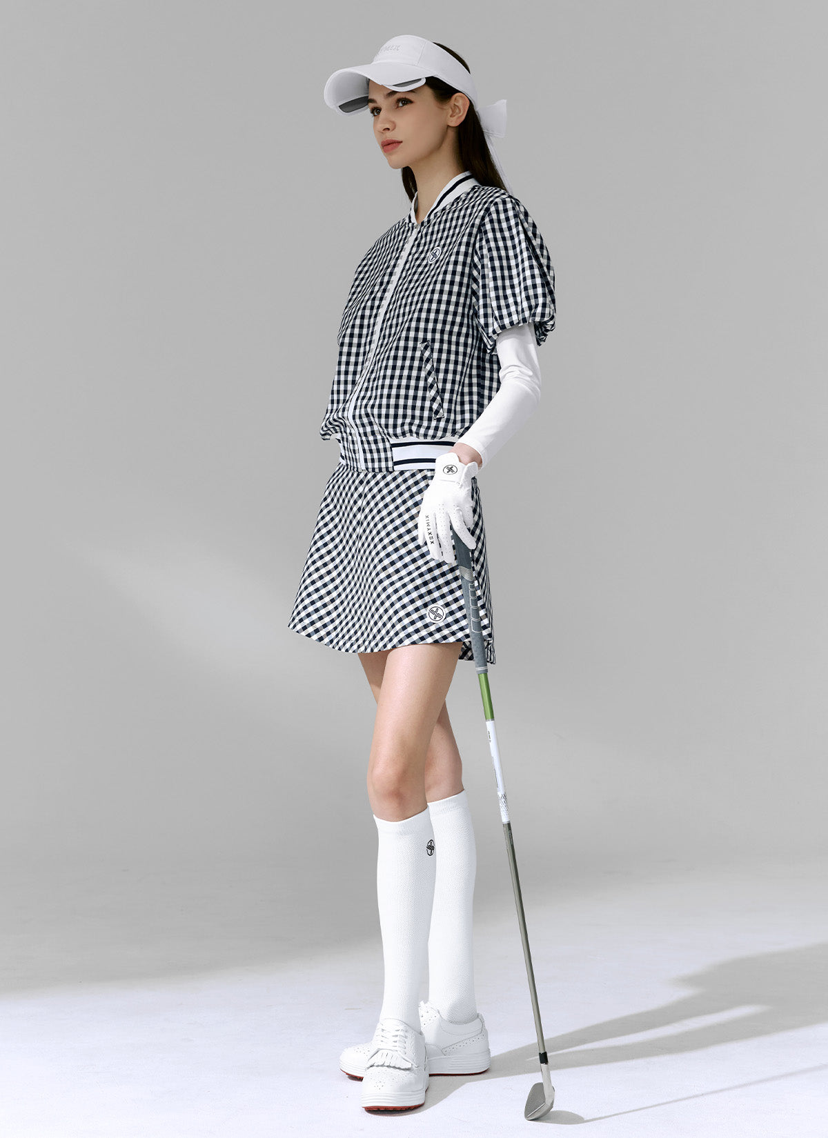 Stylish Check Puff Short Sleeve Jumper for Women - Trendy Plaid Puff Sleeve T-Shirt Top | Perfect for Casual Outfits, Date Nights & Fall Layering