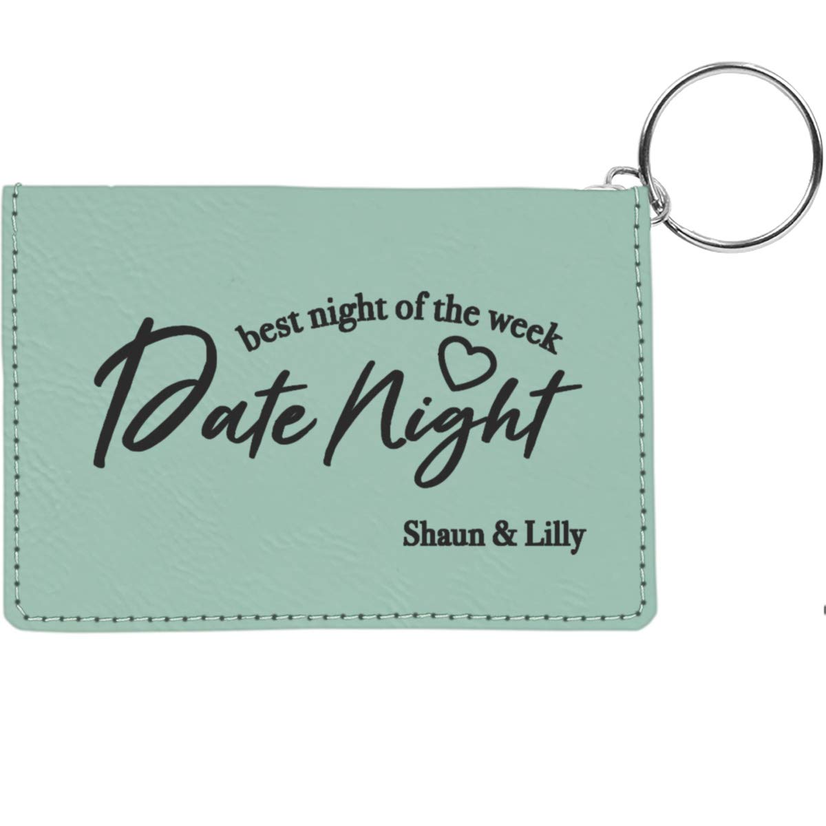 Personalized Engraved Leather Wallet for Couples - Custom Date Night Gift for Anniversaries, Valentine's Day & Romantic Occasions