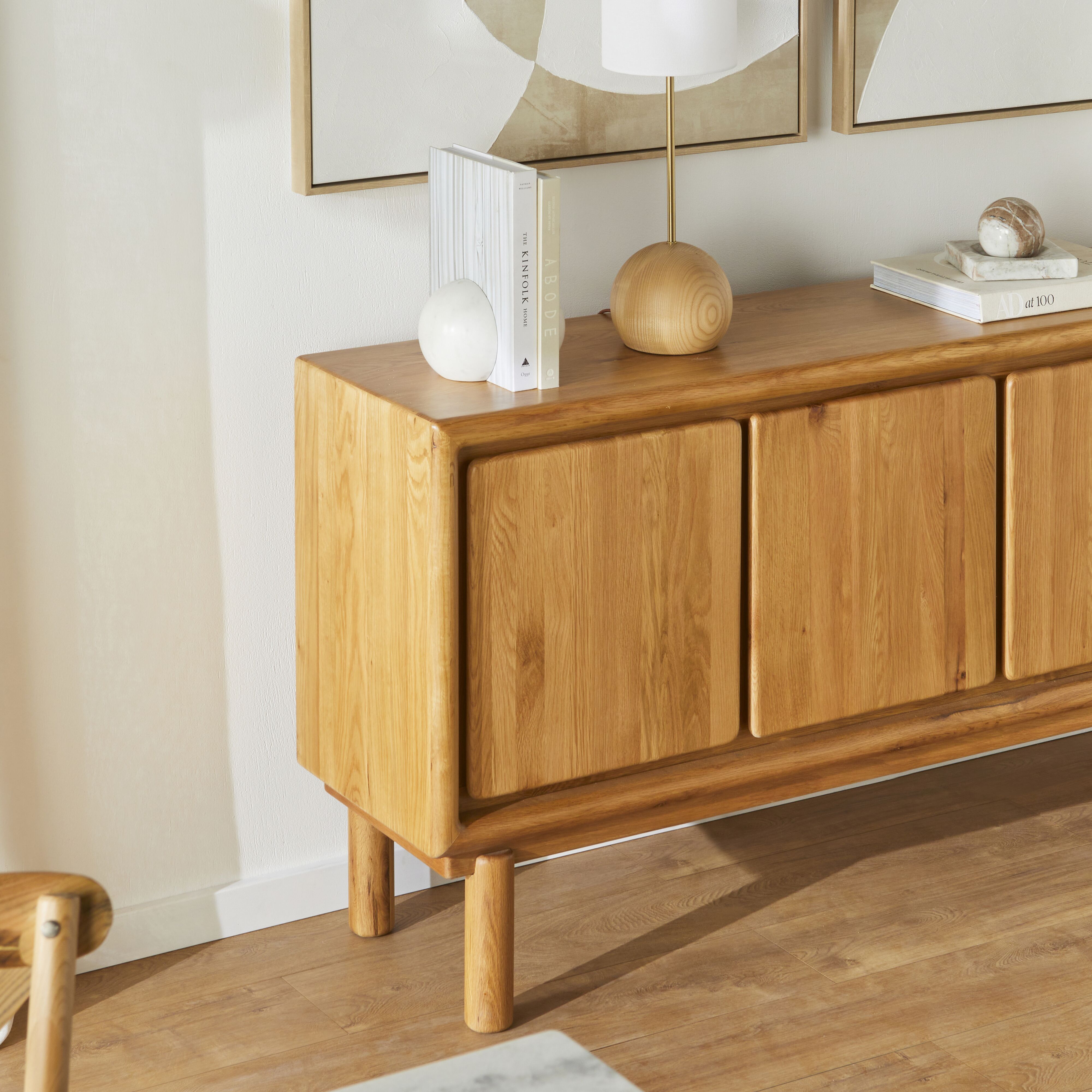 Premium Aspen Buffet Oak Wood Furniture - Elegant Dining Room Buffet for Home Decor & Entertaining