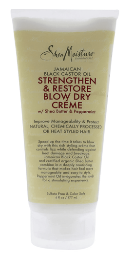 Shea Moisture Strengthen & Restore Blow Dry Cream for Damaged Hair - Heat Protectant & Frizz Control for Smooth, Shiny Blowouts - Perfect for Daily Styling & Salon Results at Home