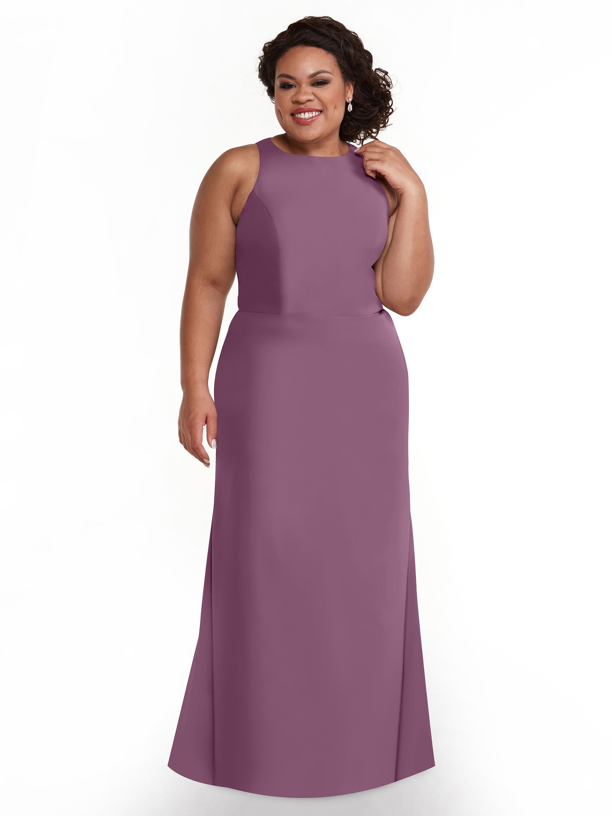 Elegant 80175 Chiffon A-Line Bridesmaid Dress with Plunging Halter Neckline - Perfect for Weddings, Formal Events & Evening Parties