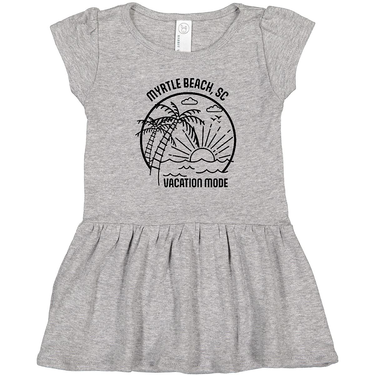 Inktastic Summer Vacation Mode Myrtle Beach South Carolina Toddler Dress - Cute Beach Outfit for Girls, Comfortable Cotton Dress for Toddlers, Perfect for Family Vacations, Beach Trips and Summer Playdates
