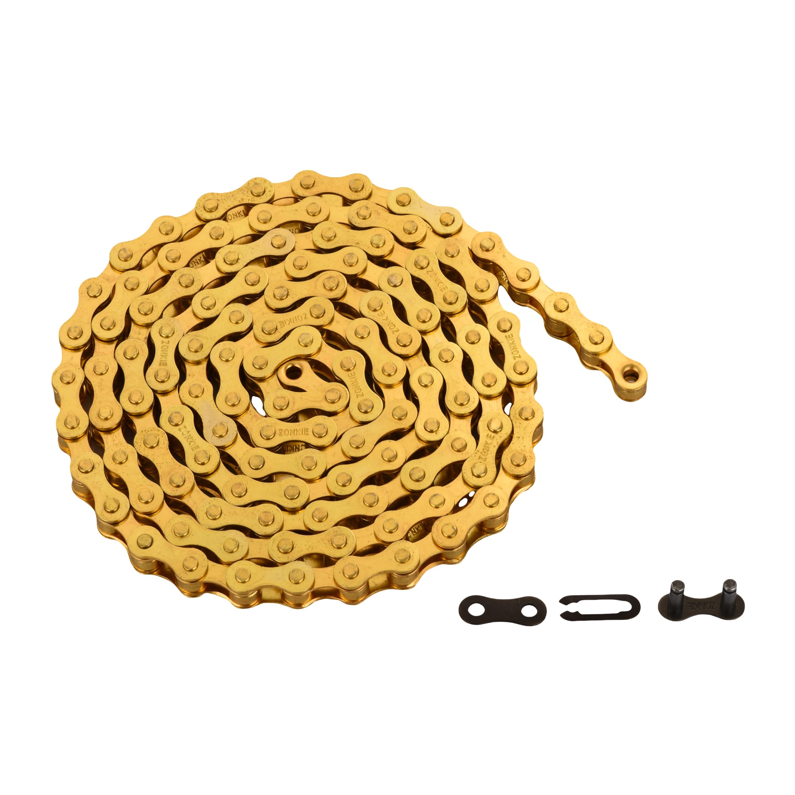 Single-Speed Bike Chain - 1/2×1/8 Inch 122L Golden Bicycle Chain for Urban Commuter & Fixie Bikes | Perfect for City Riding & Casual Cycling