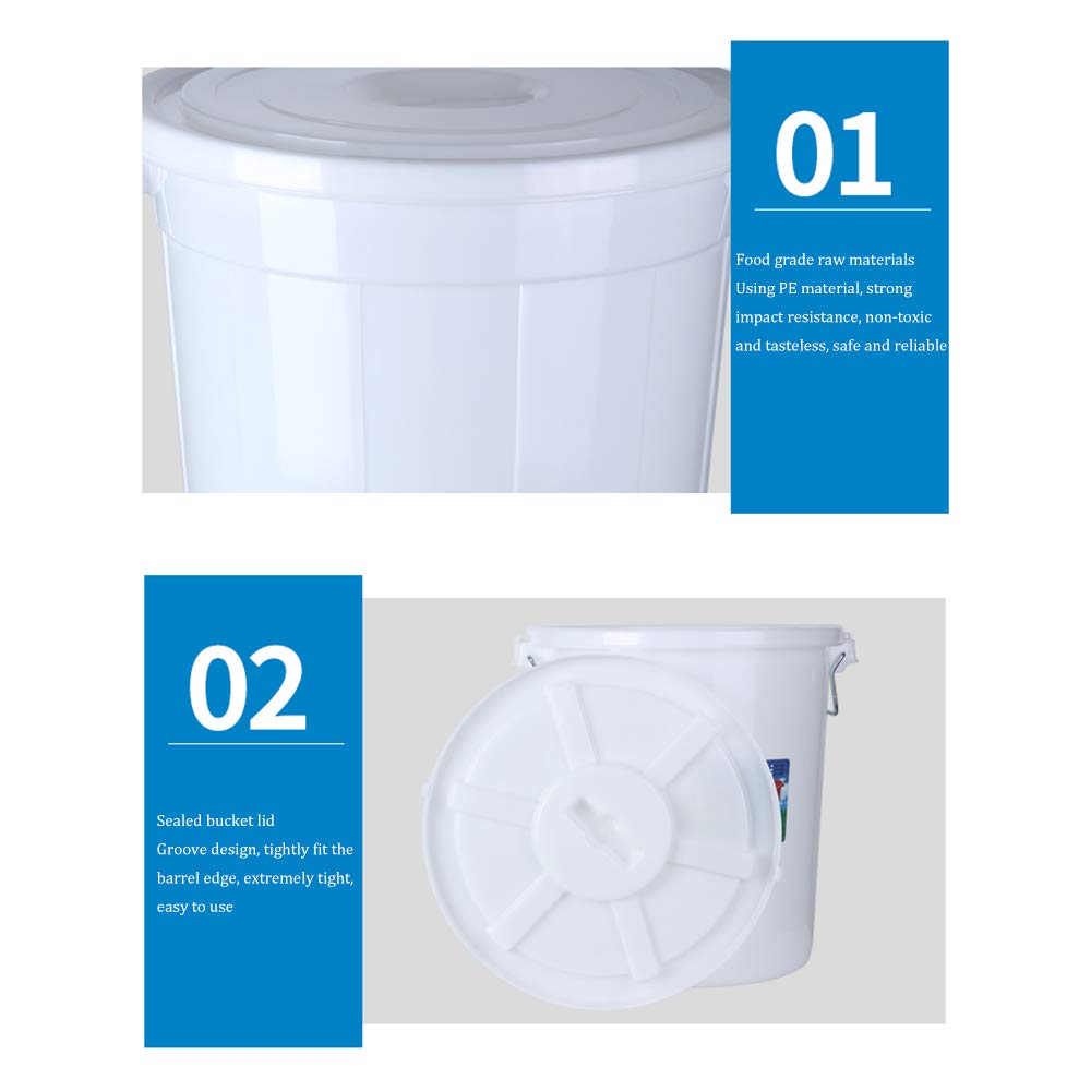 Large-Capacity 5 Gallon Plastic Storage Bucket with Lid - Food Grade Water Container for Drinking, Fermentation, Trash, Wine & Chemicals | Perfect for Home, Camping & Emergency Water Storage