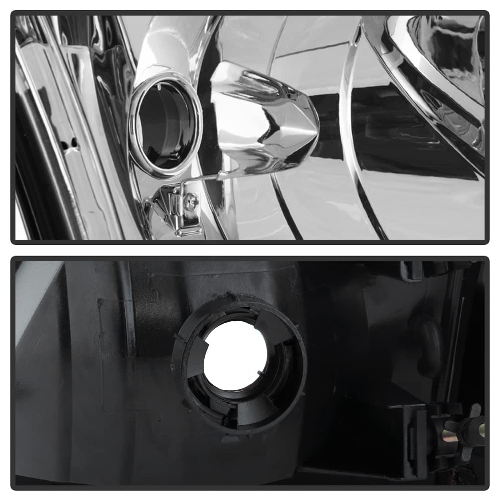 ACANII Chrome Housing Headlights with Corner Lamps Assembly for 1997-2003 Ford F150 (Harley Davidson Style) - Left & Right Pair - Upgrade Your Truck's Style & Night Visibility