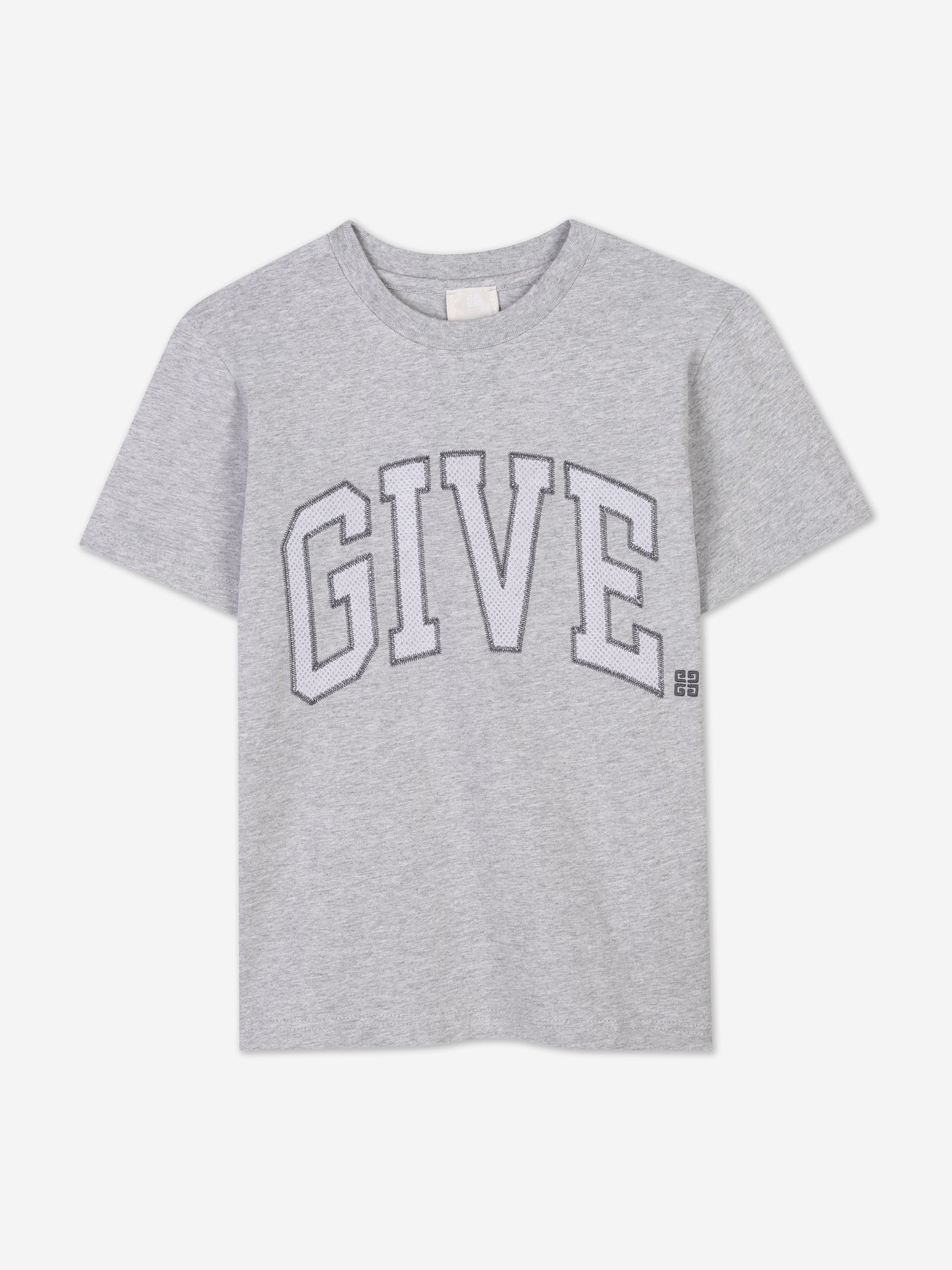 Boys Embroidered Logo Grey T-Shirt - Soft Cotton Casual Tee for School, Playdates & Everyday Wear