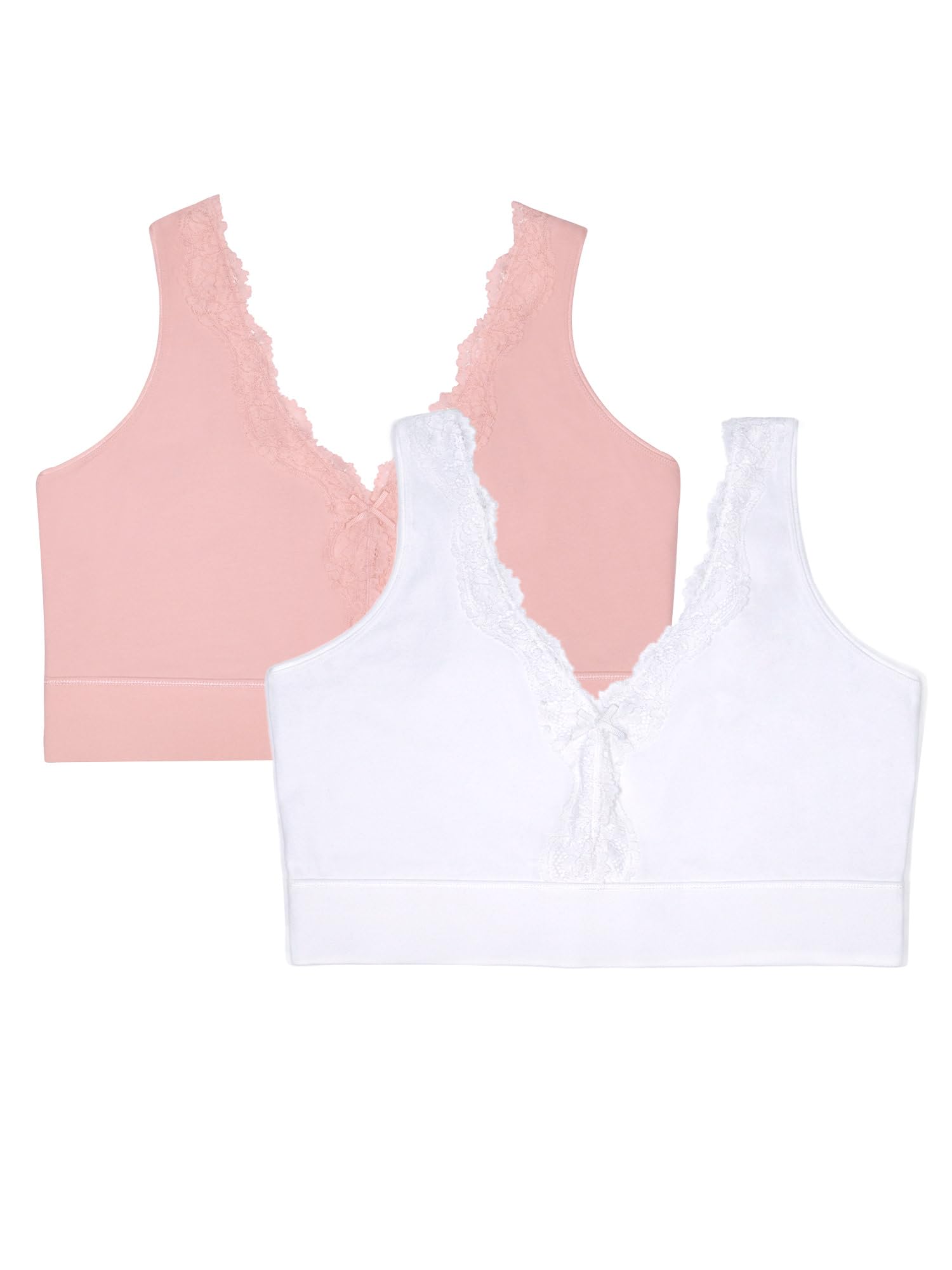 Fruit of the Loom Women's Wireless Cotton Bralette - Comfortable Full Coverage Bra for Everyday Wear, Lounge & Sleep