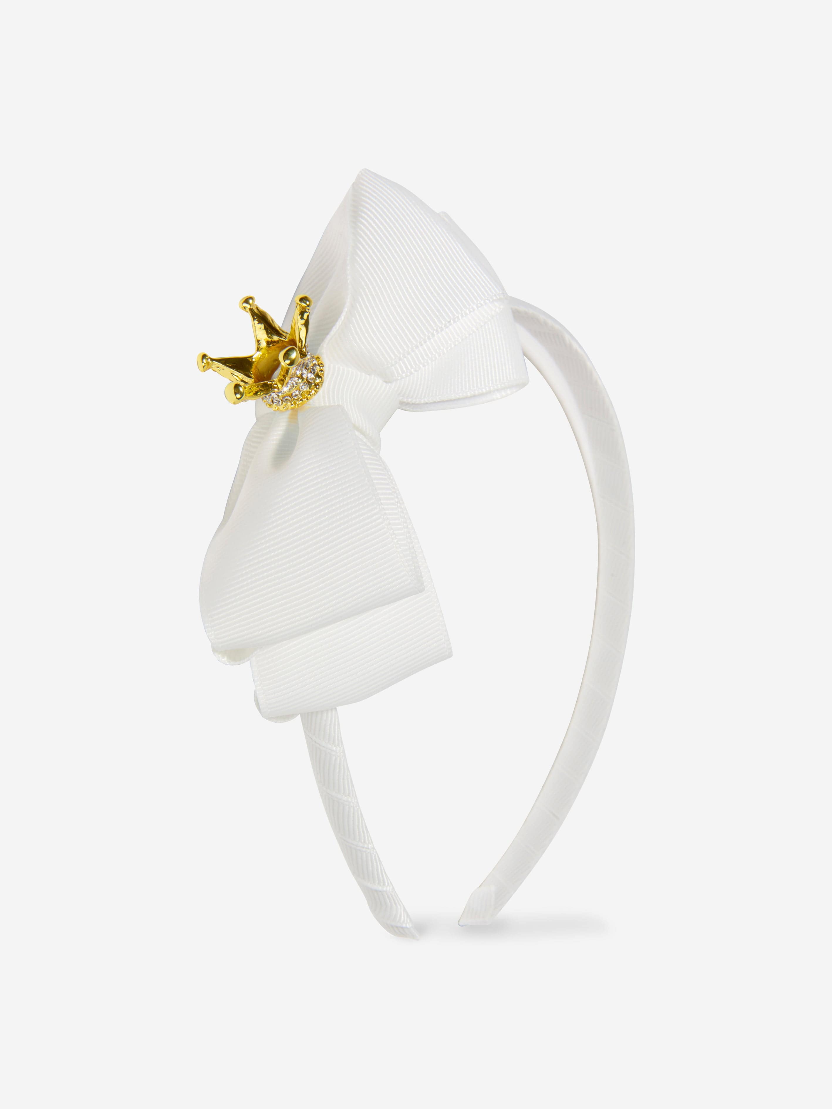 Angels Face Girls Crown Headband - White Princess Tiara for Birthday Party, Pageant, Photo Shoot & Dress Up Play