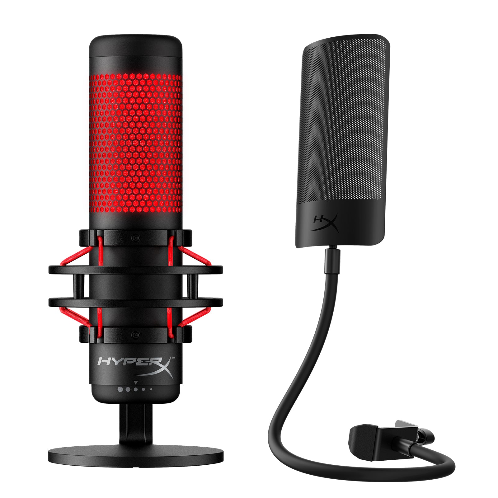 HyperX QuadCast USB Condenser Microphone with Pop Filter Shield - Professional Streaming, Gaming & Podcasting Setup for PC, PS4 & Mac - Perfect for Twitch, YouTube & Voice Recording