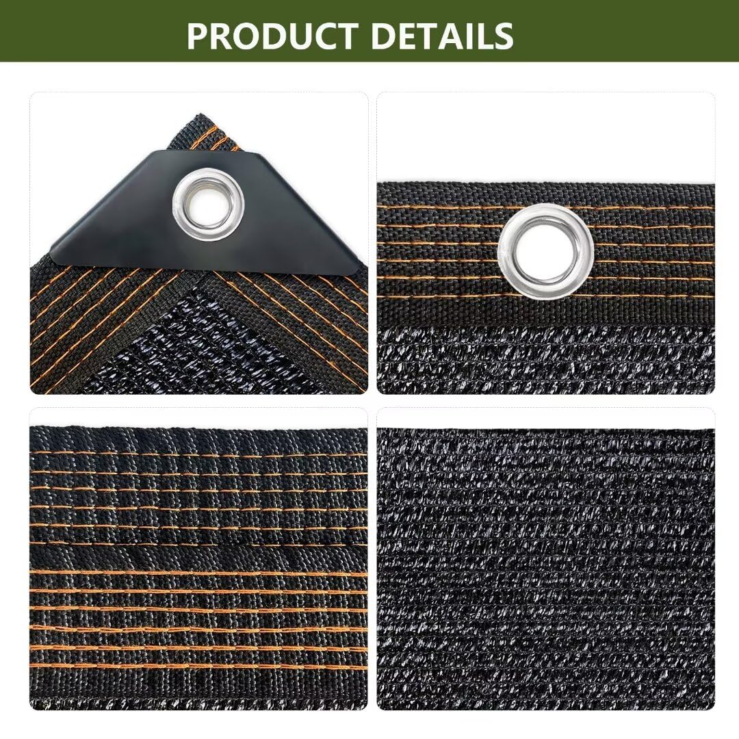 TOTOZAKUL 70% Sun Block Shade Cloth 6x10 FT - Black UV Resistant Garden Mesh Tarp with Reinforced Grommets | Perfect for Outdoor Pergola, Patio Cover, Plant Protection, Chicken Coop, Kennel & Lawn Shade