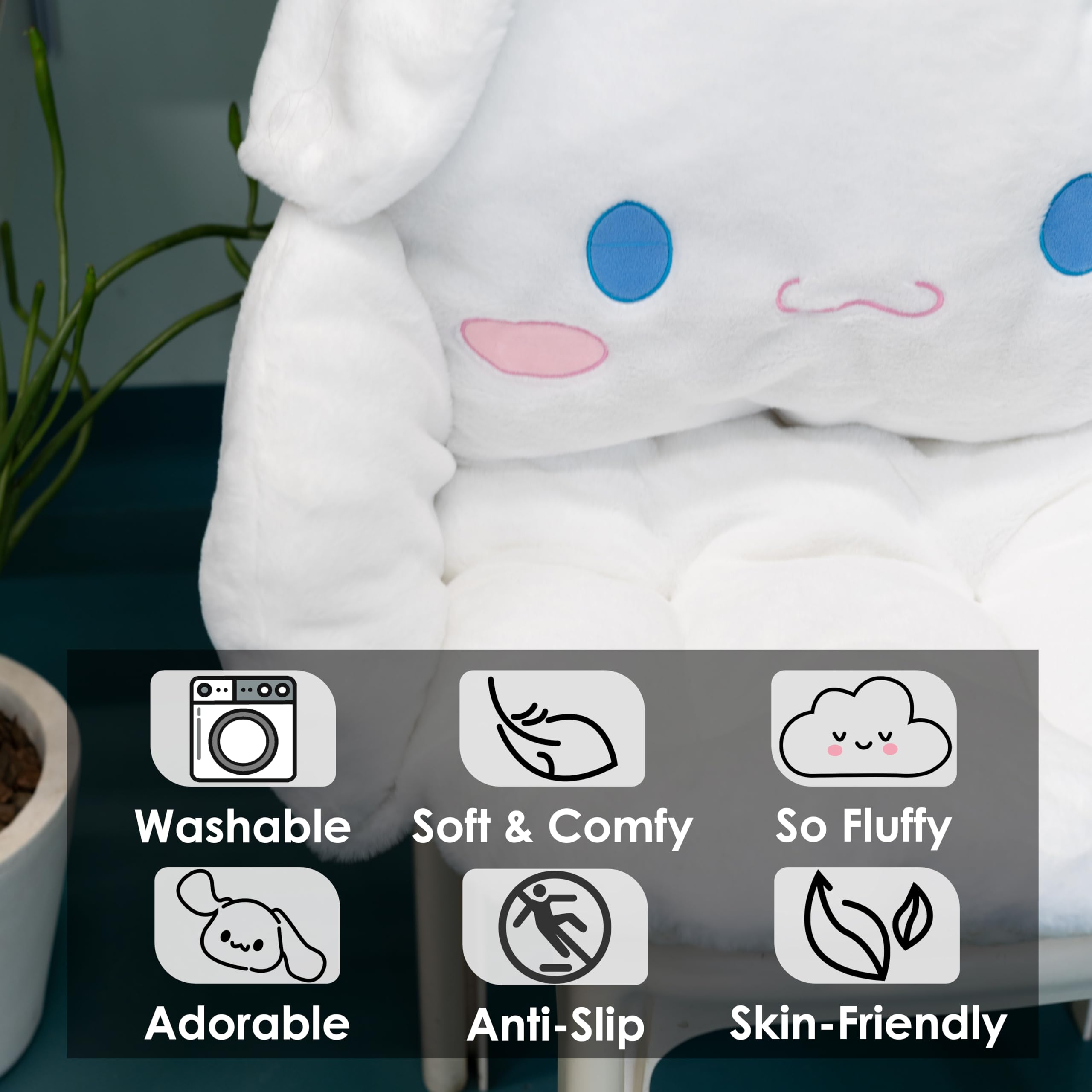 Juju Cinnamon Roll Plush Cushion - Soft & Comfy Chair Pillow for Desk, Floor & Gaming Chairs - Kawaii Room Decor & Gaming Accessories - Perfect for Bedroom, Office & Gaming Room Comfort