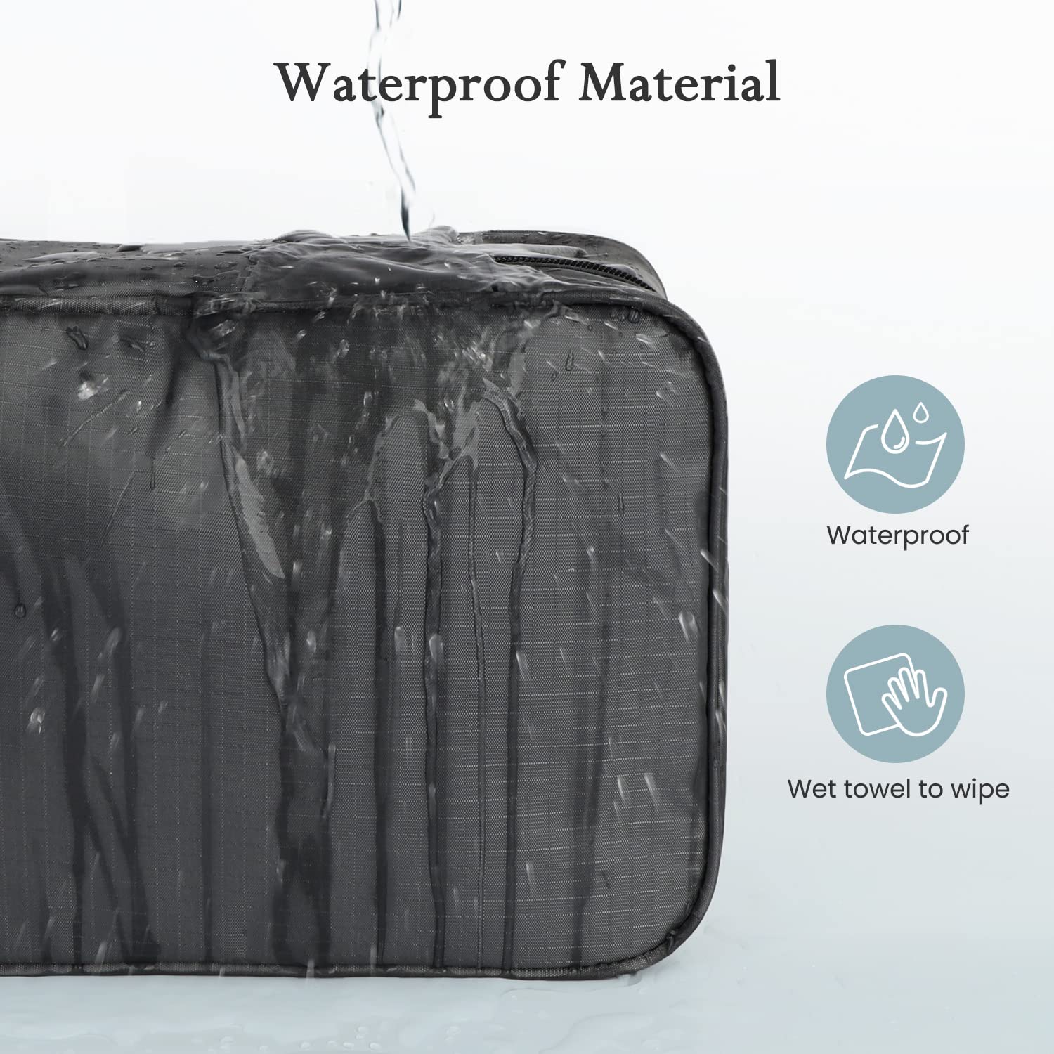 Premium Travel Toiletry Bag for Men & Women - Large Hanging Cosmetic Organizer with 4 Waterproof Compartments | Ideal for Bathroom, Shower & Vacation Essentials (Black) | Perfect for Business Trips, Gym & Camping