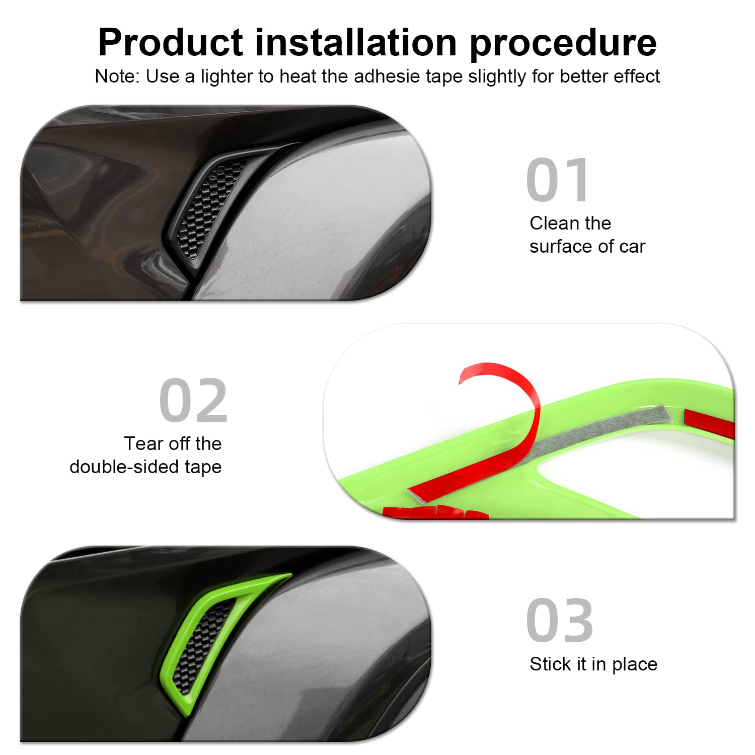 CheroCar 22PCS Exterior Accessories Kit for 2018-2022 Jeep Wrangler JL & JLU - Hood Cover, Door Hinge Covers, AC Vents, Handle Covers (Light Green) | Off-Road Protection & Style Upgrade