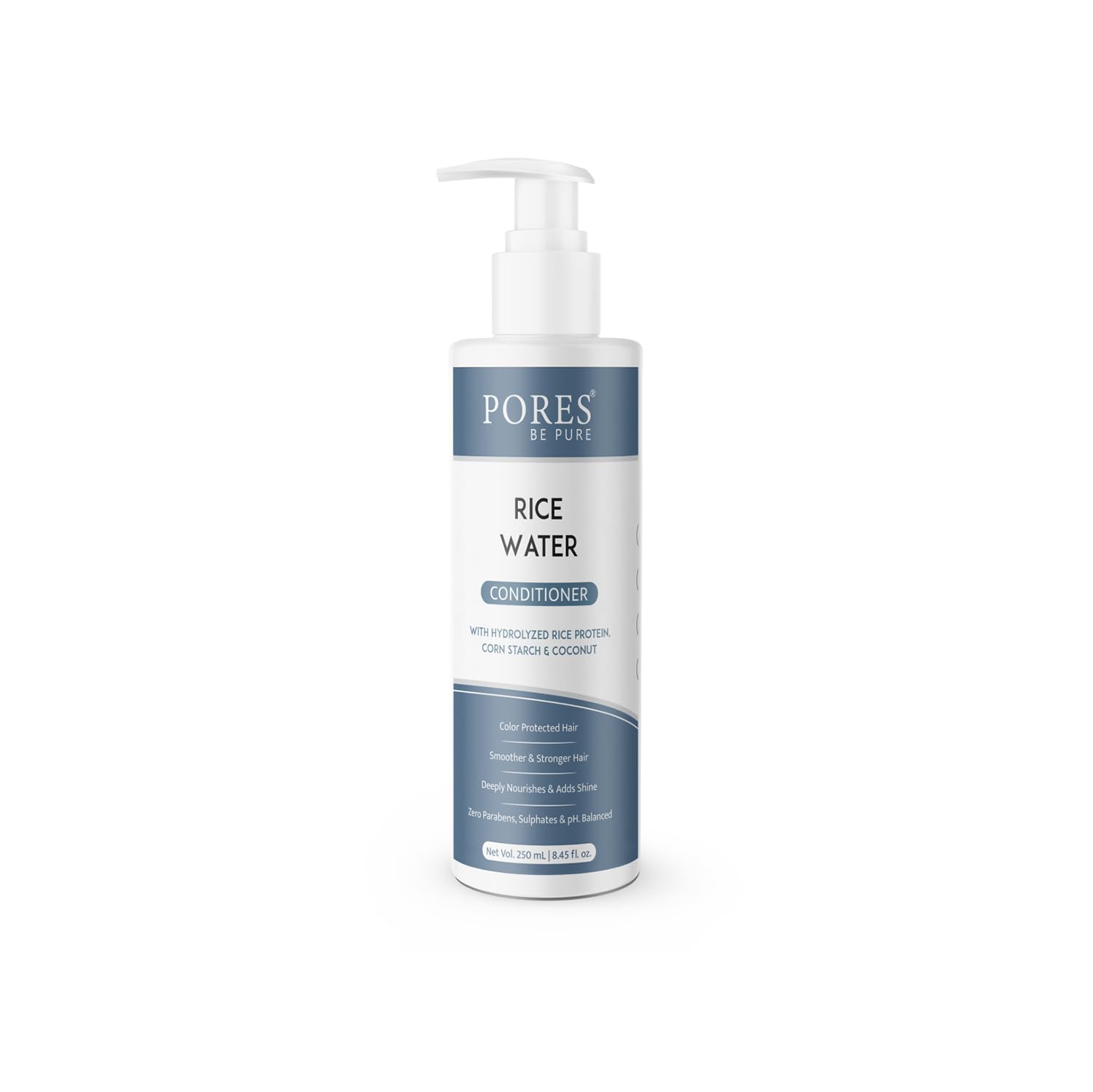PORES Be Pure Rice Water Hair Mask (200 mL) with Shampoo (250 mL) and Conditioner (250 mL) Combo Set for Men & Women - Sulfate Free, Paraben Free Hair Care for Curly, Dry & Frizzy Hair - Natural Hydrating Treatment for Damaged Hair - Perfect for Daily Use & Salon-Quality Results at Home