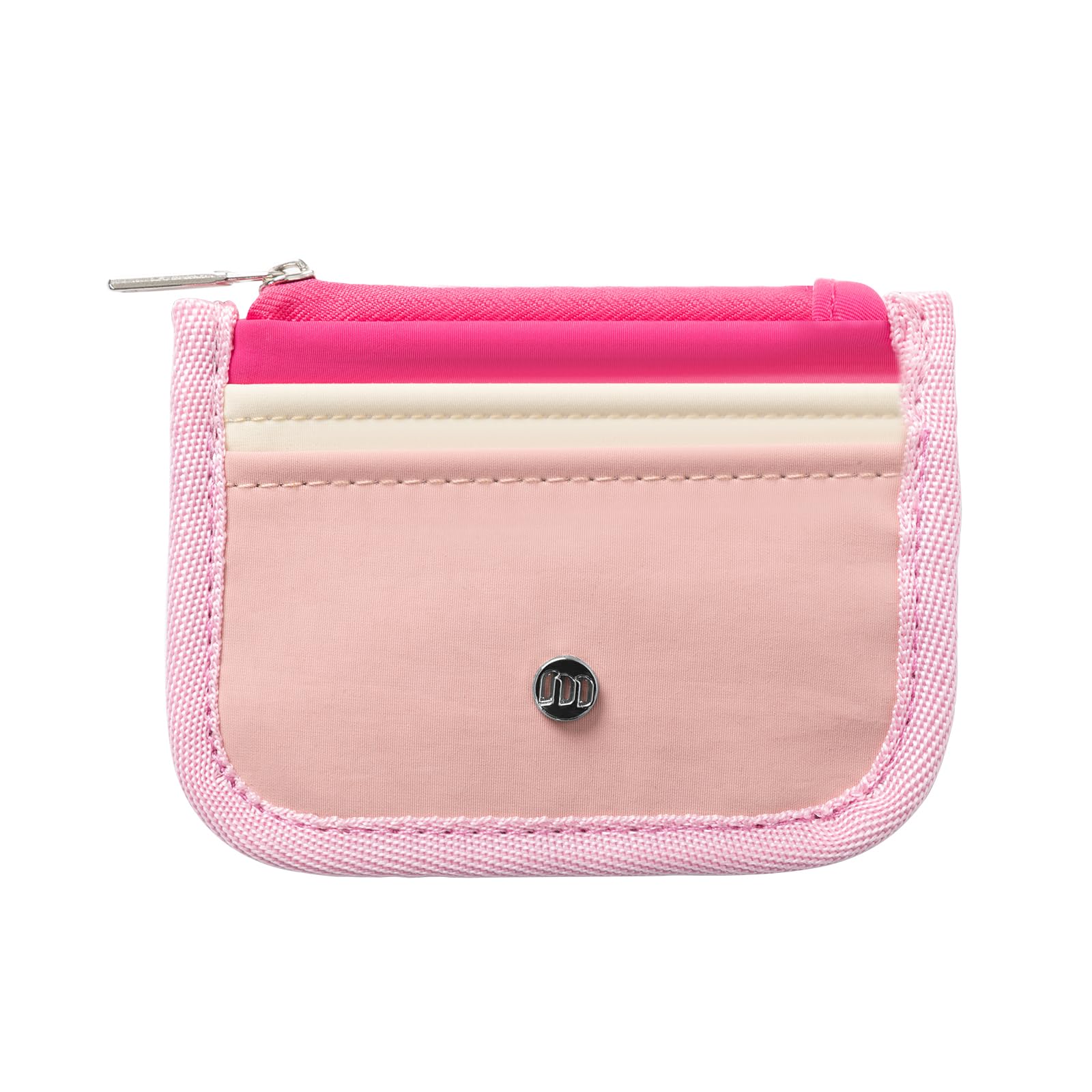 Slim RFID Blocking Minimalist Wallet for Men & Women - Zippered Front & Back with 4 Card Pockets - Compact Credit Card Holder (Pink) | Perfect for Travel, Everyday Use & Contactless Payment Protection