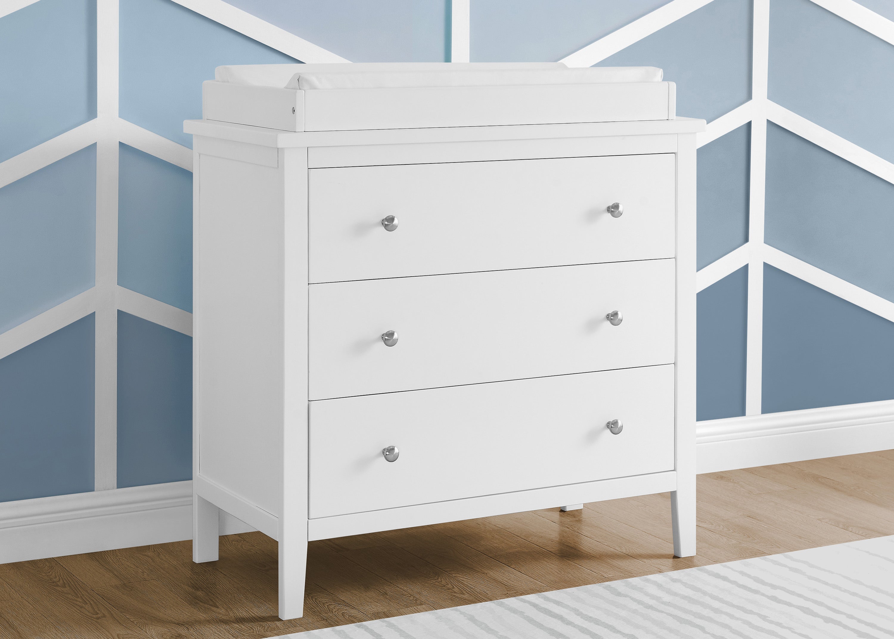 Campbell 3 Drawer Dresser with Interlocking Drawers - Sturdy Bedroom Storage Furniture for Clothes & Accessories - Perfect for Home, Dorm, or Apartment Organization