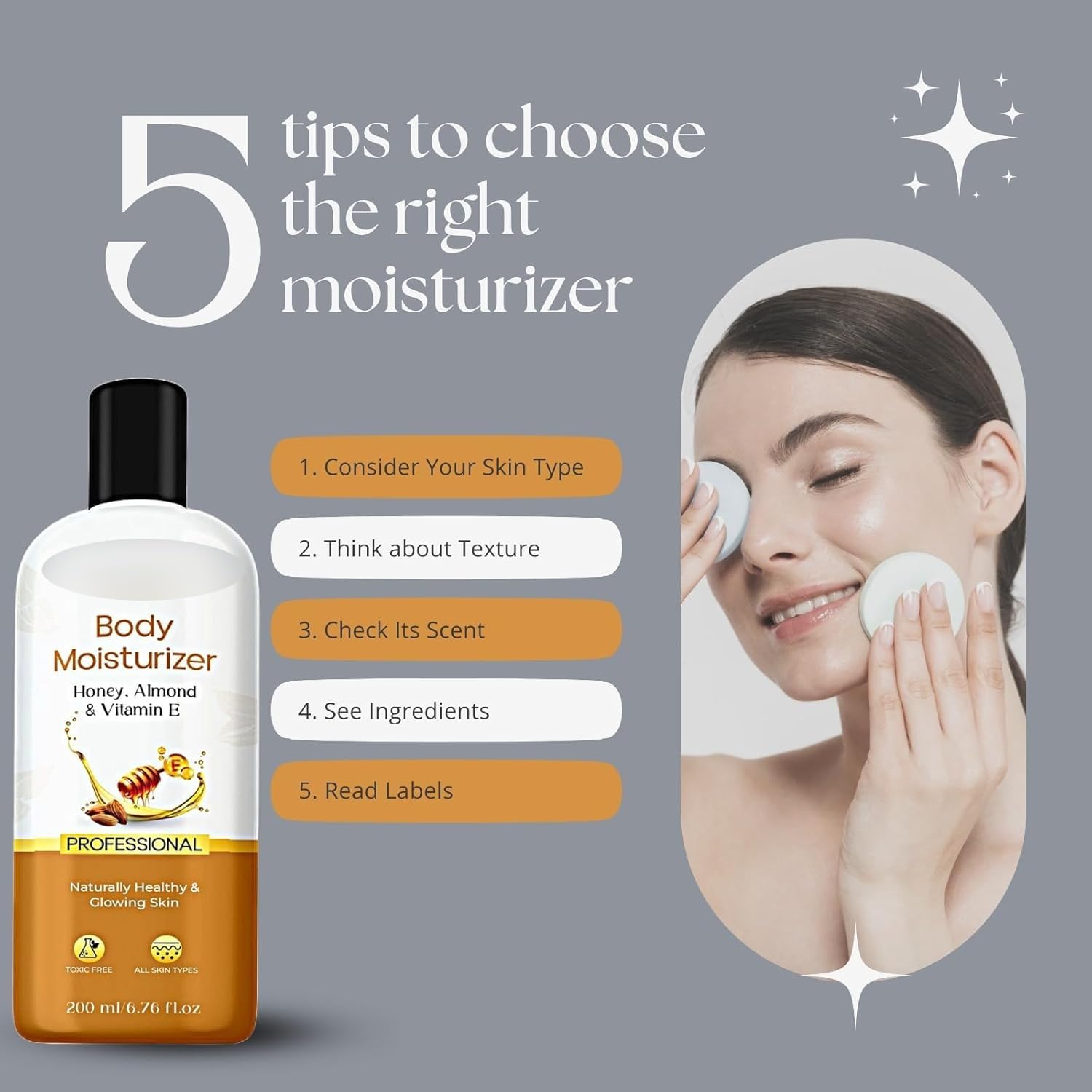 Honey Almond & Vitamin E Moisturizing Cream for Face, Hands & Body - Non-Greasy, Oil-Free Hydration for Glowing Skin - 24 Hour Nourishment - 200ml - Perfect for Dry Skin Care & Daily Moisturizing Routine