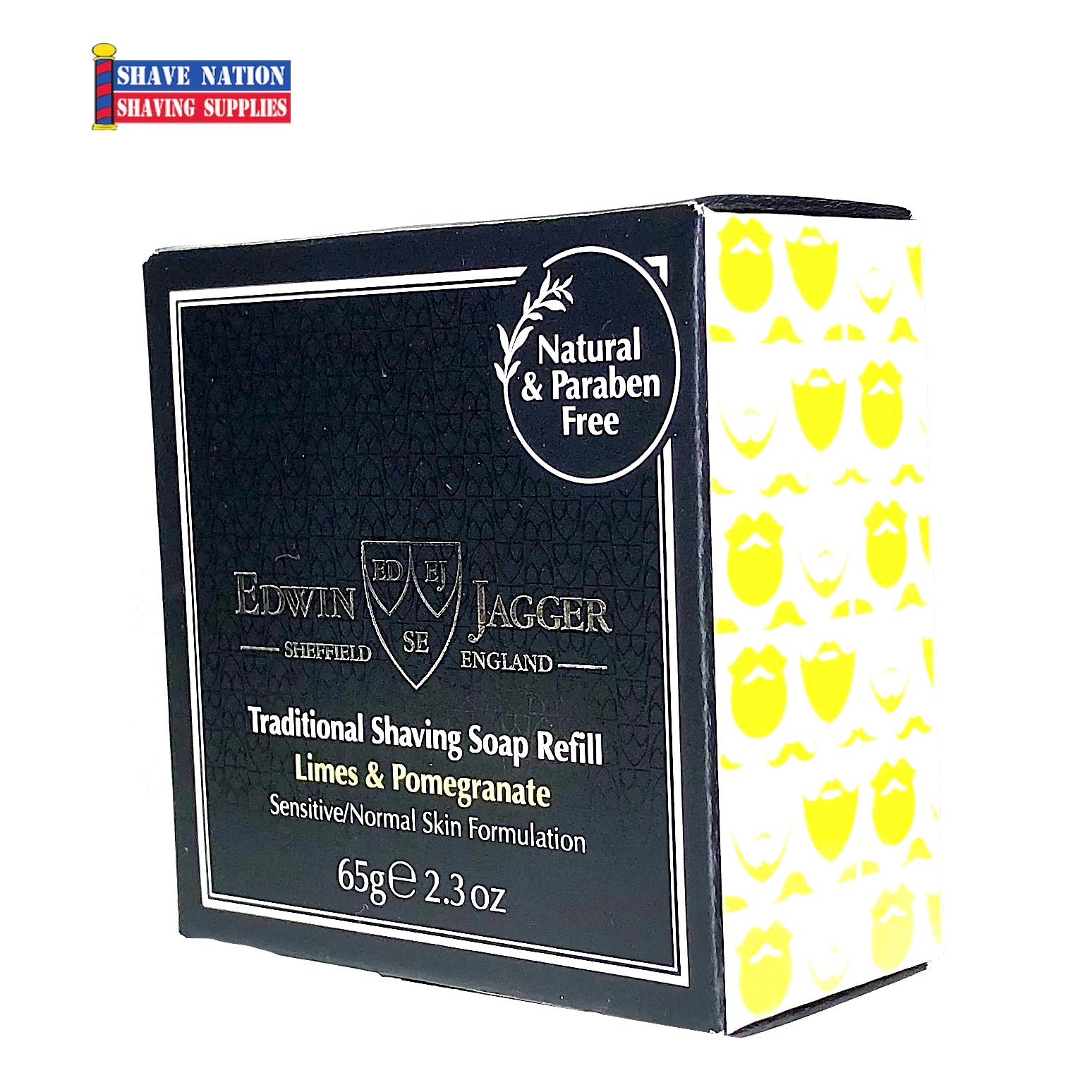 Edwin Jagger Limes & Pomegranate Shaving Soap Refill - 100g Luxury Shave Soap for Men - Perfect for Sensitive Skin & Wet Shaving Routine - Ideal for Home & Travel Use