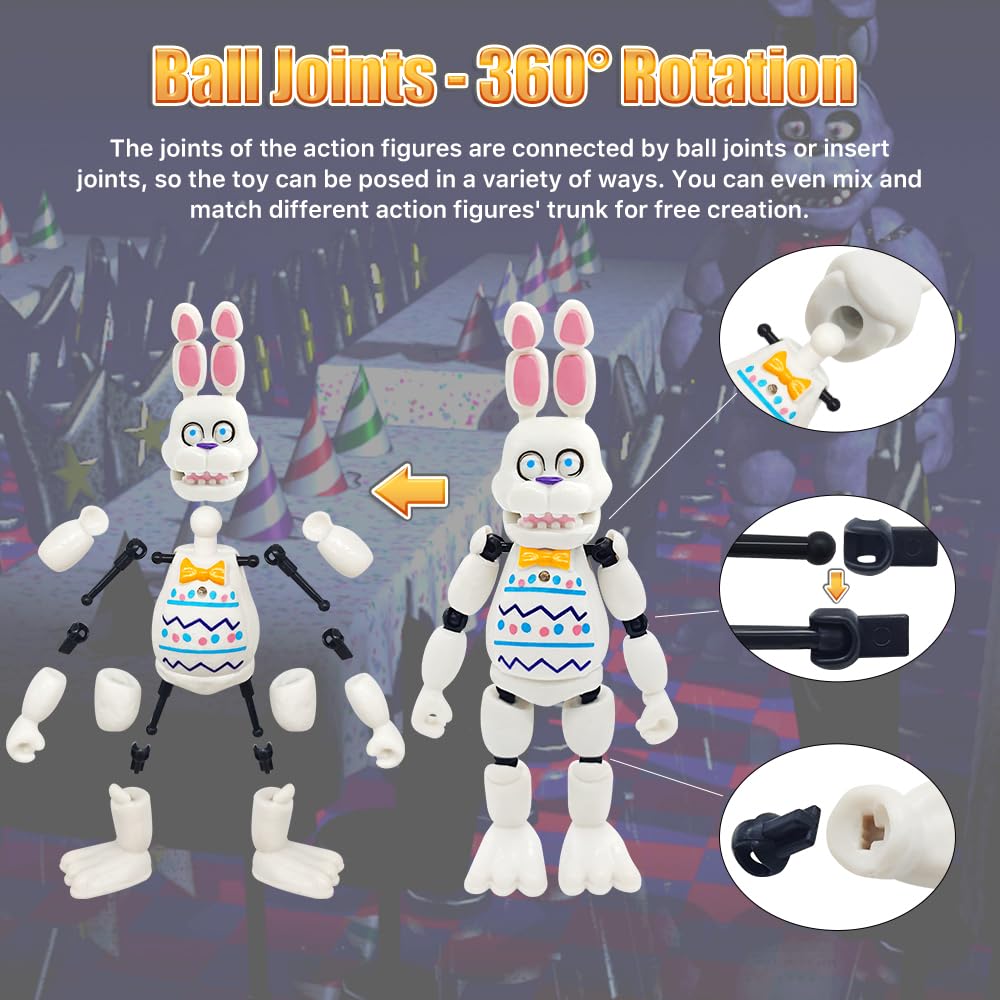 6-Piece Action Figure Set with Ball Joint Connection - 5.5