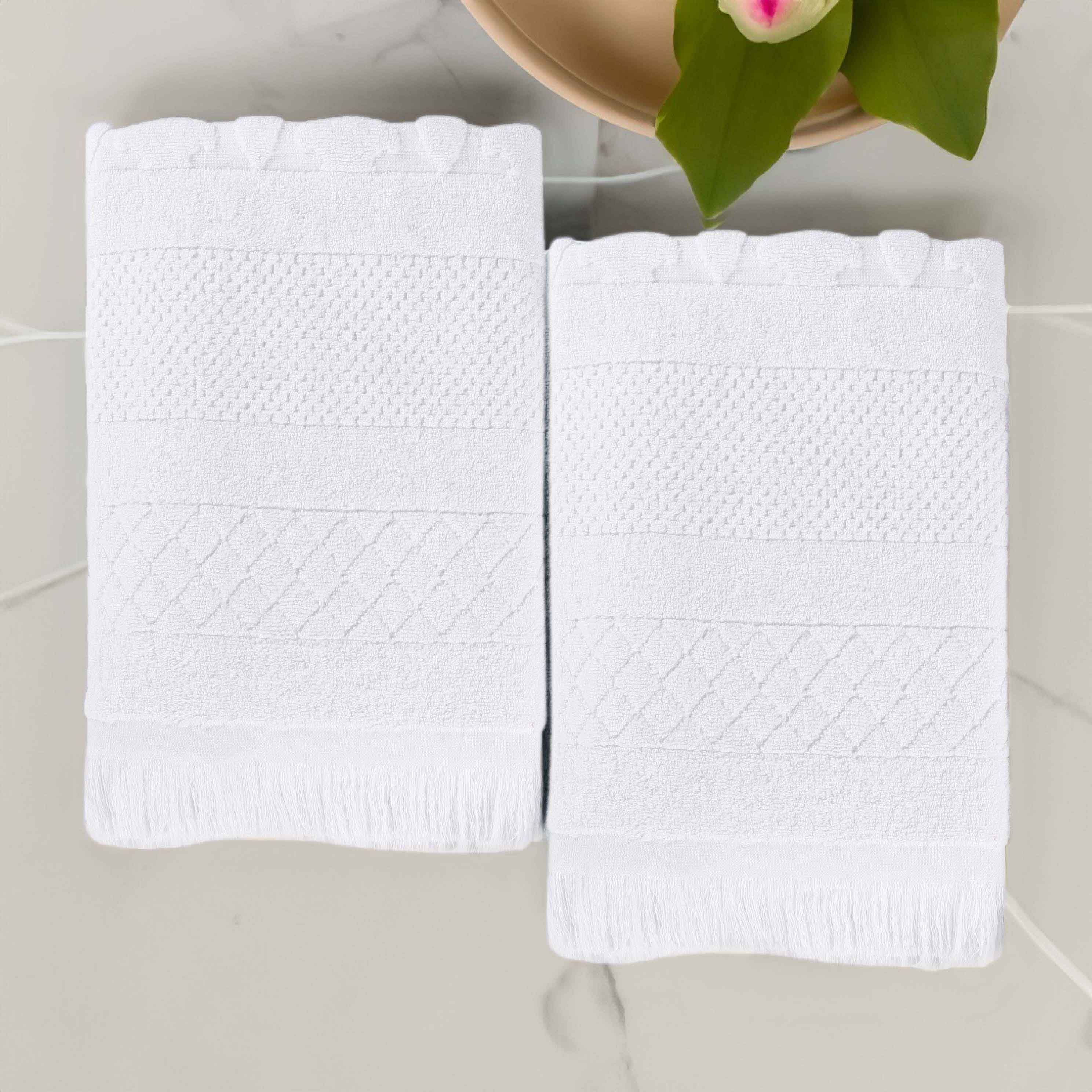 Premium Rolla Cotton Geometric Jacquard Plush Absorbent Bath Sheet Set of 2 - Ultra Soft & Quick Dry Bath Towels for Spa, Gym, Beach & Luxury Bathroom Decor