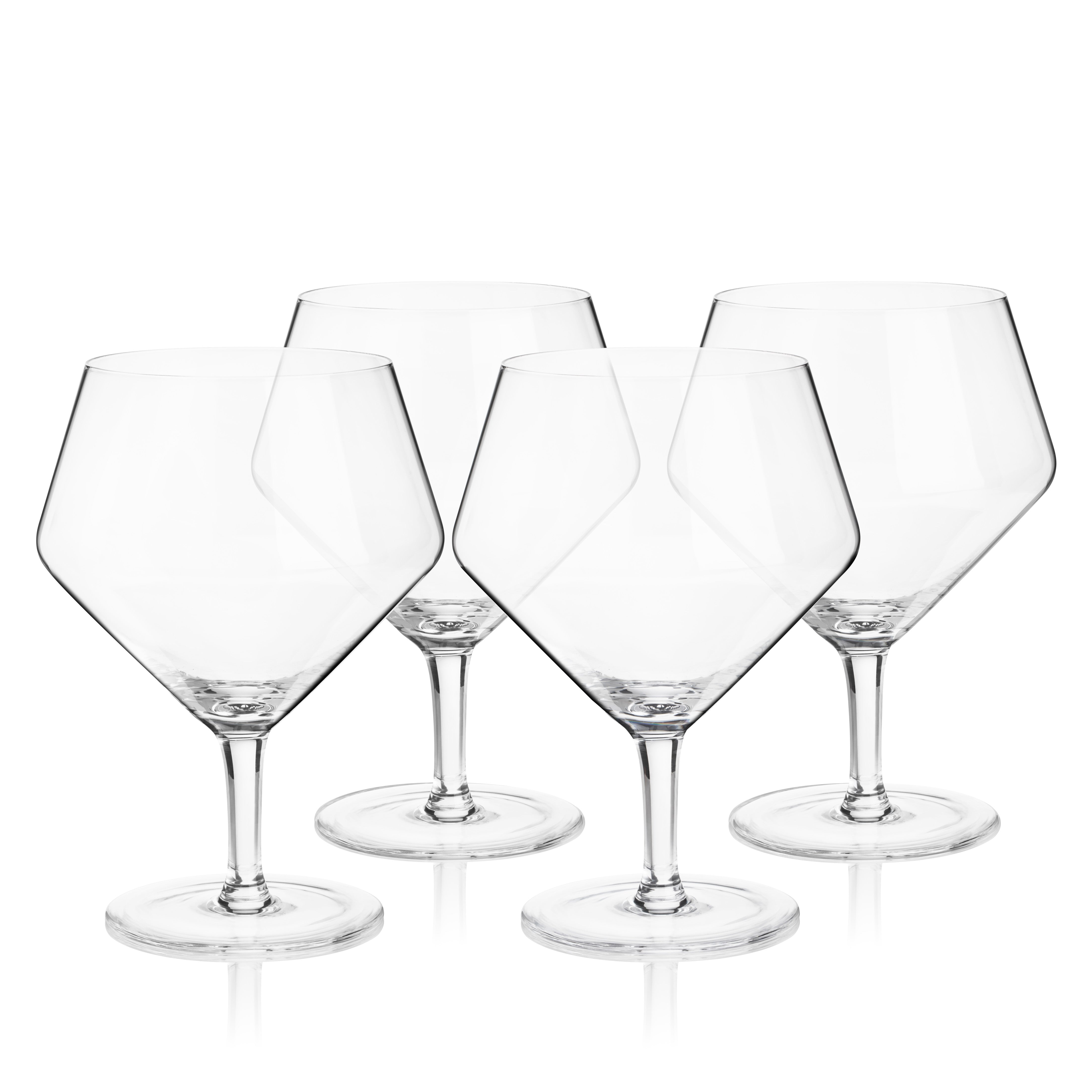 Elegant Raye Angled Crystal Gin & Tonic Glasses Set of 4 - Perfect for Cocktail Parties, Home Bars & Luxury Drinkware Collections