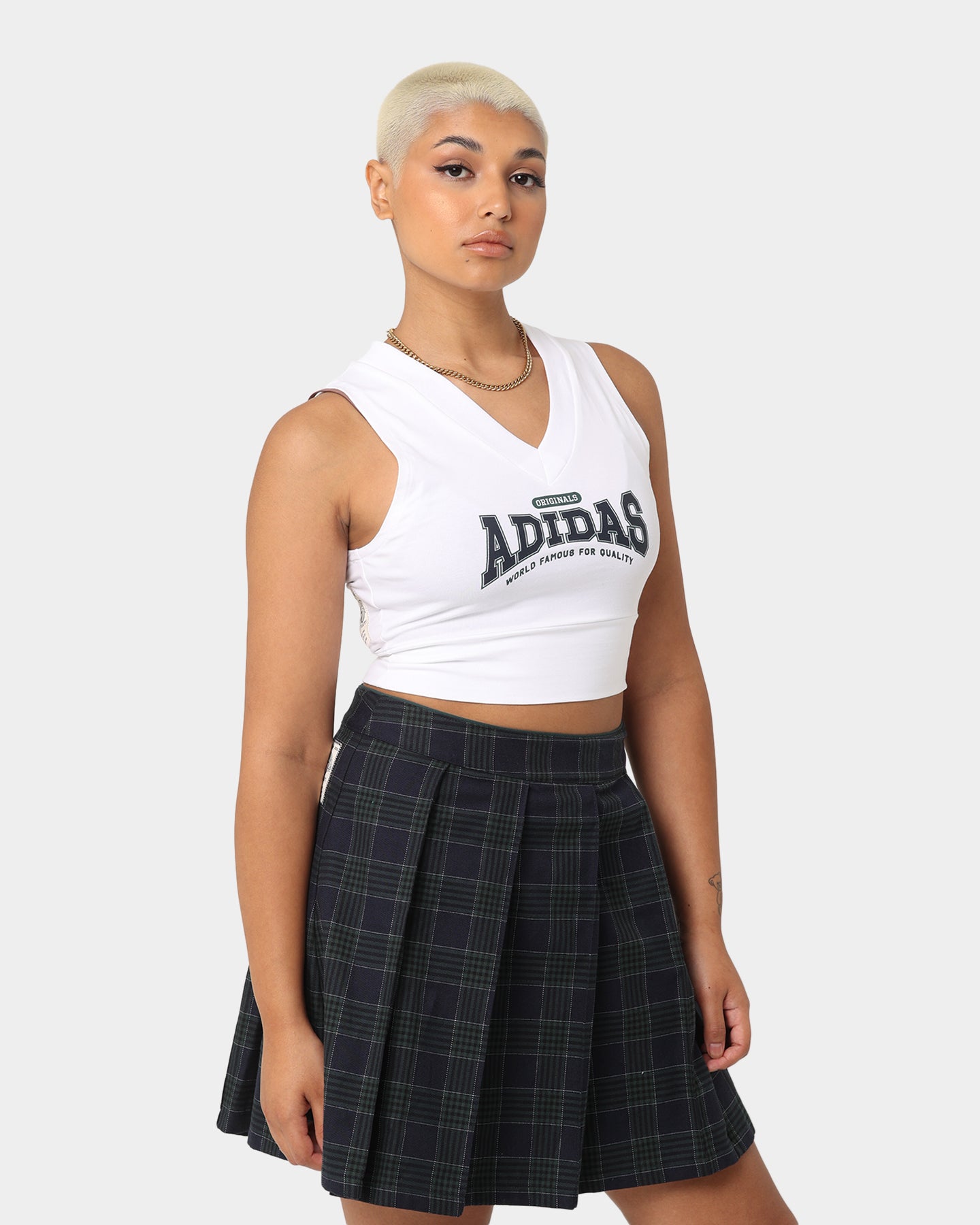Adidas Women's Original Class Of '72 Crop Top - White Vintage Athletic Shirt for Gym, Running & Casual Streetwear