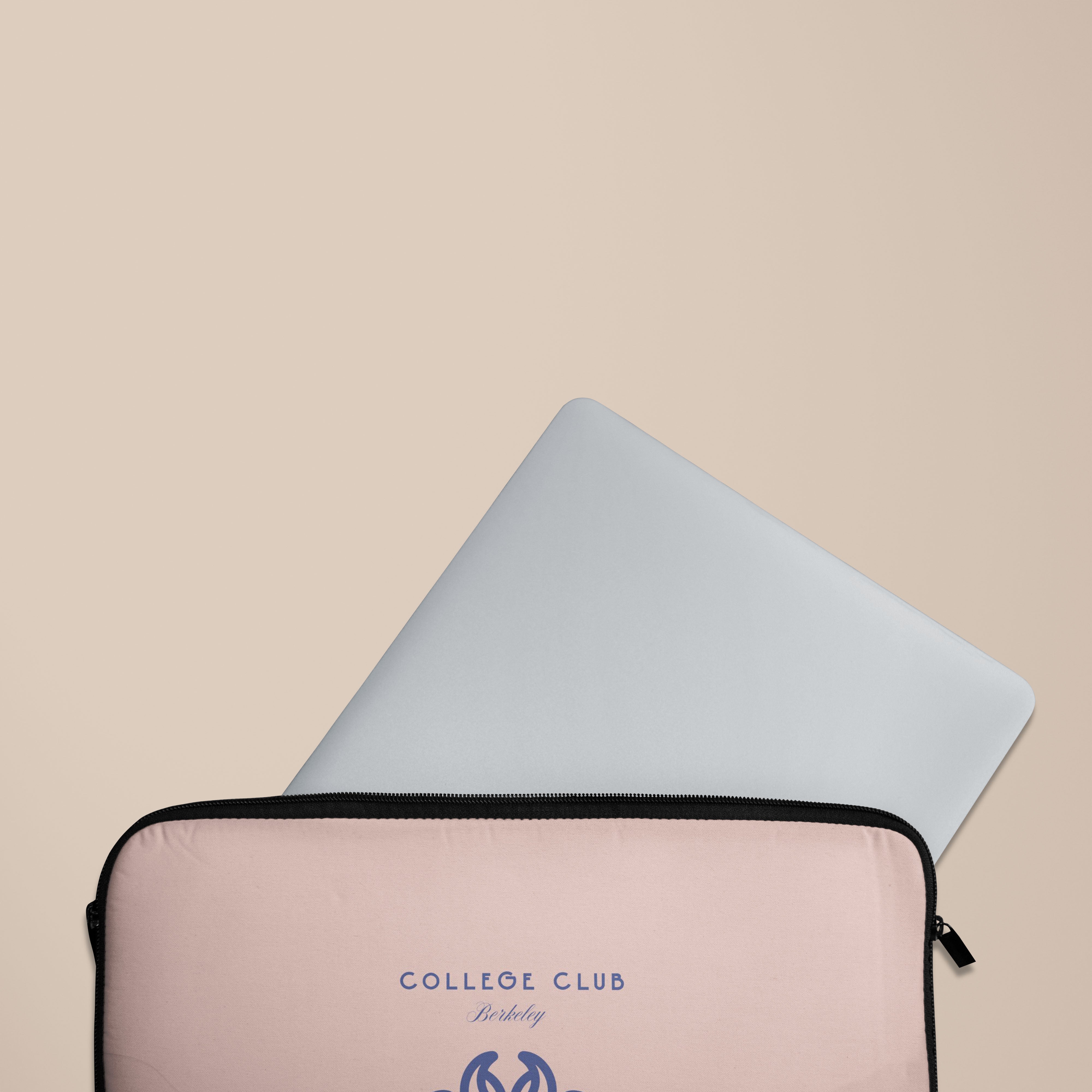 Pink College Laptop Sleeve for 13-15 Inch MacBook & Windows Laptops - Stylish Protective Case for School, Work & Travel - Soft Neoprene Shockproof Cover with Zipper Closure