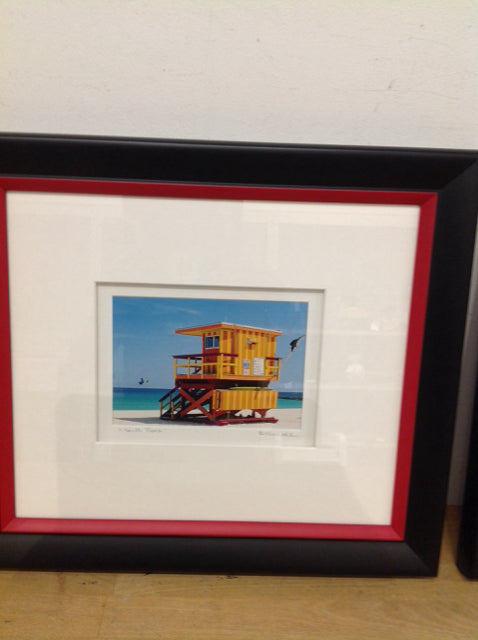14x16 Signed South Beach Lifeguard Stand - Authentic Beach Decor for Home, Office & Coastal Themed Spaces