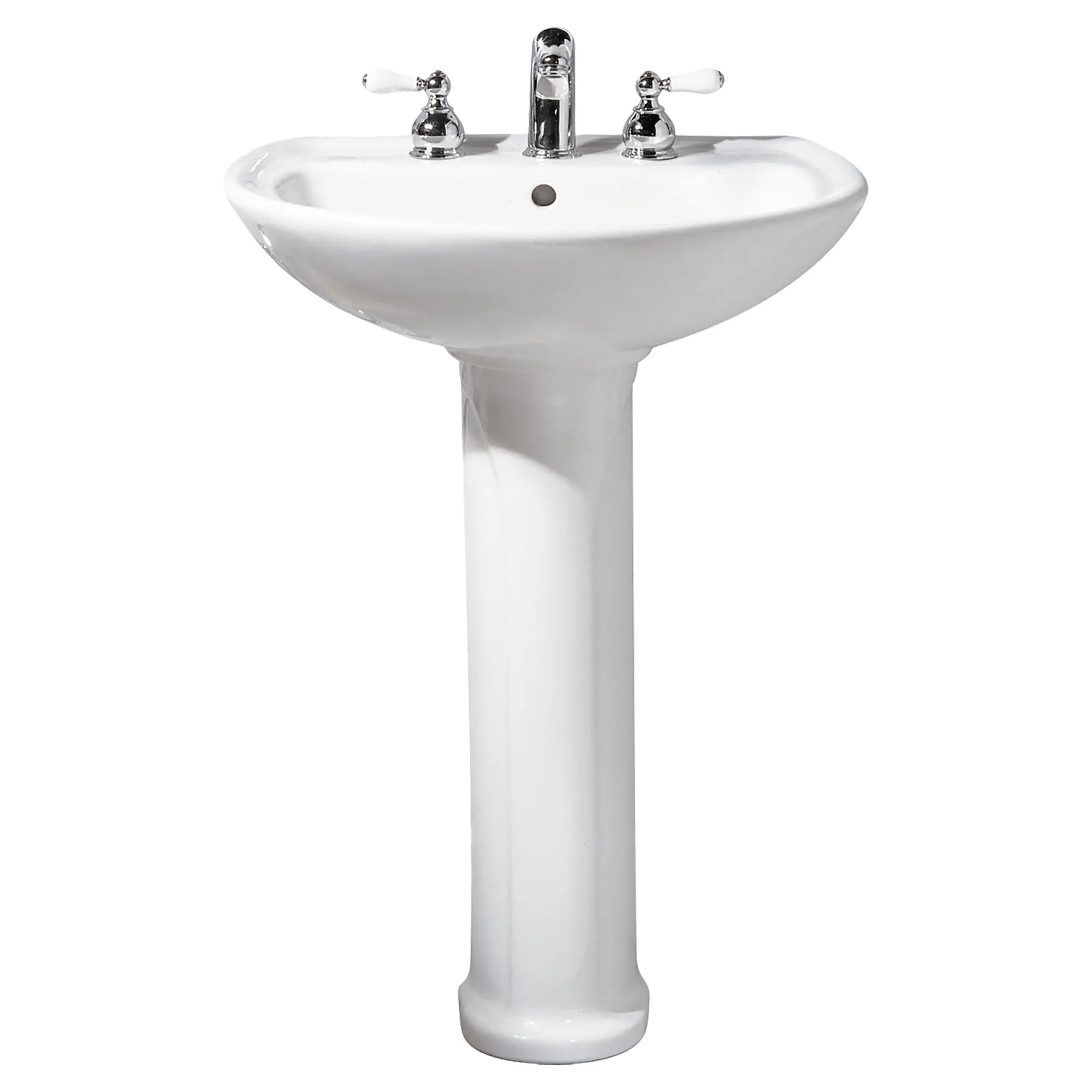 Cadet 8 Inch Widespread Pedestal Sink Top and Leg Combination - Modern Bathroom Vanity Set for Small Spaces, Perfect for Powder Rooms and Guest Bathrooms