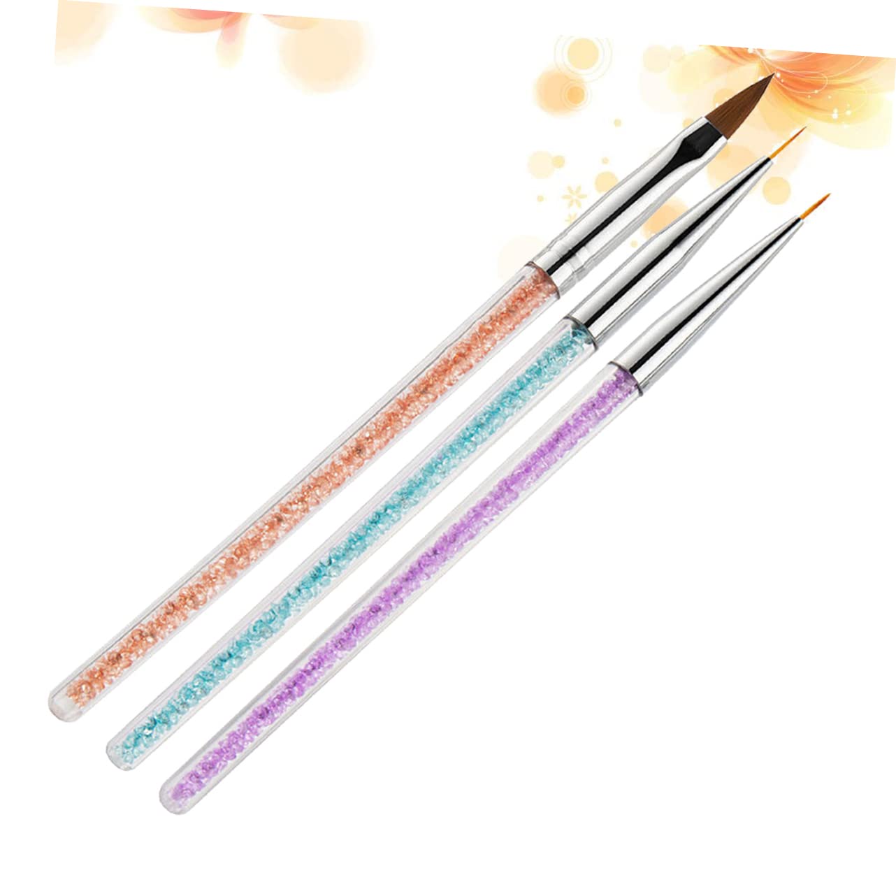 FOMIYES 3-Piece Professional Nail Art Brush Set - Nail Liner Pen & Painting Tools - Smooth & Comfortable Essential Nail Art Brushes for Salon, Home Manicure & DIY Nail Designs