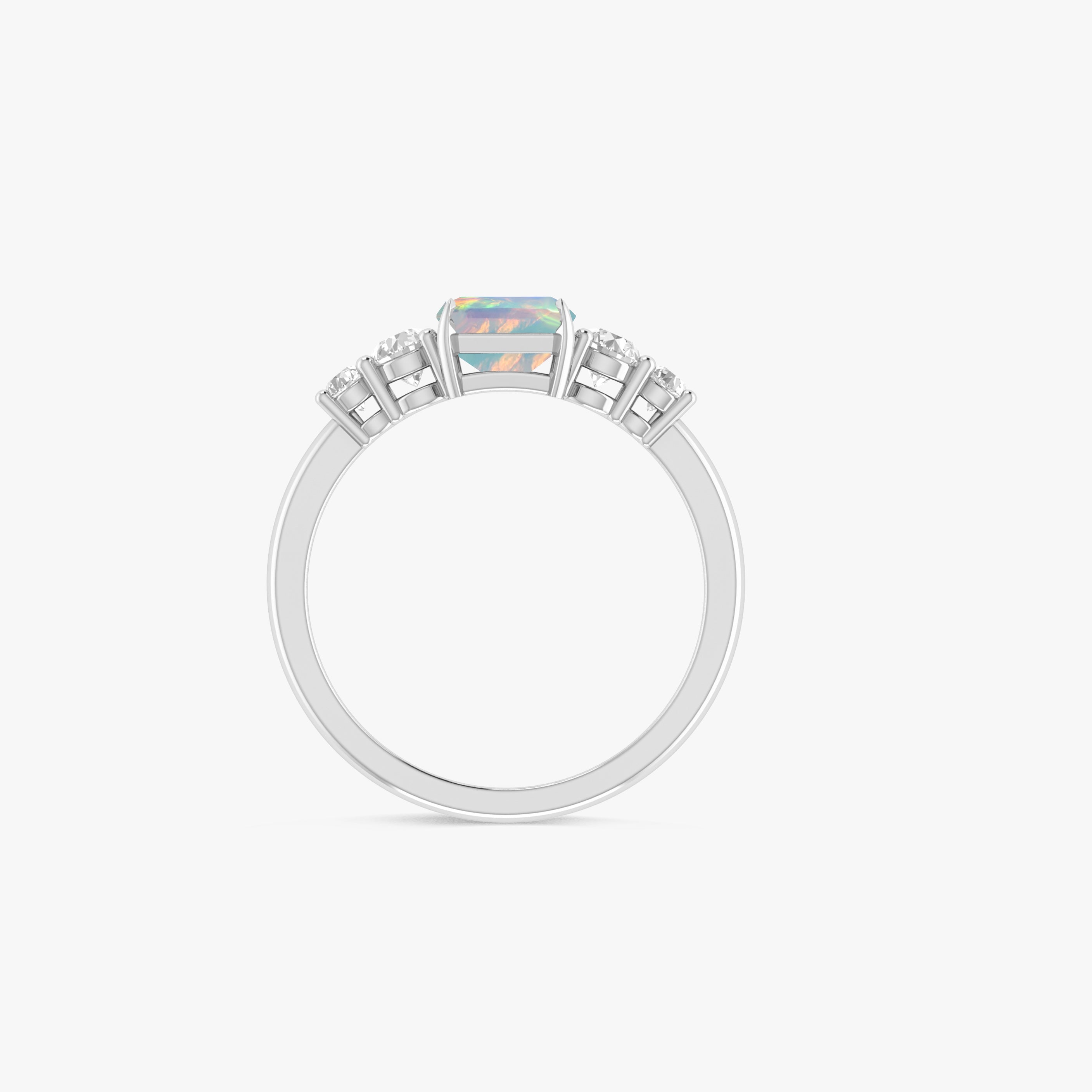 Natural White Fire Faceted Octagon Opal Ring for Women - Elegant Jewelry Gift for Birthday, Anniversary & Special Occasions
