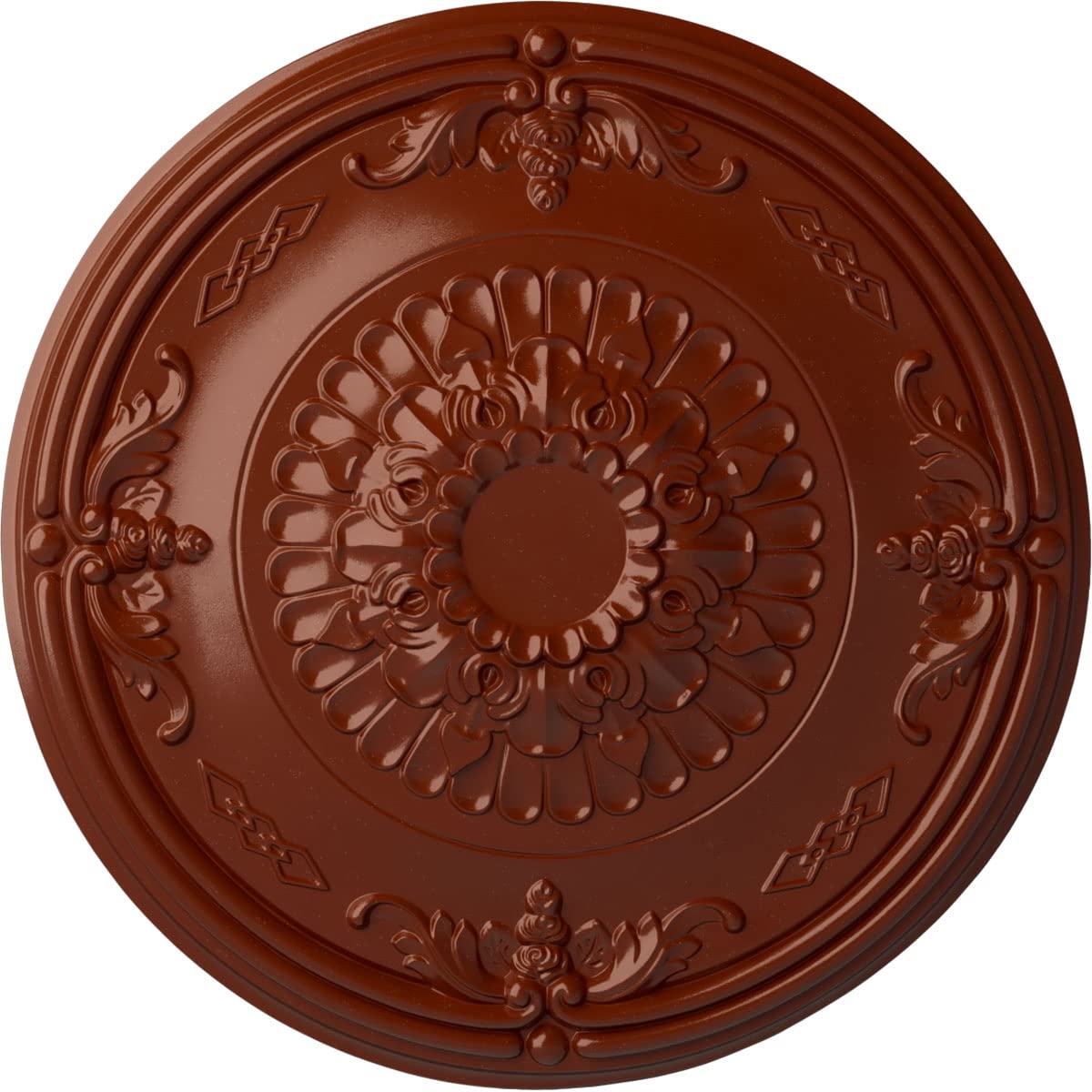 Ekena Millwork Athens Ceiling Medallion - Hand-Painted Firebrick Finish - Elegant Home Decor for Dining Rooms & Entryways