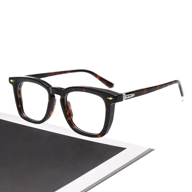 Stylish Black Unisex Acetate Square Eyeglasses Frame 98624 - Perfect for Work, Reading & Fashion Accessories